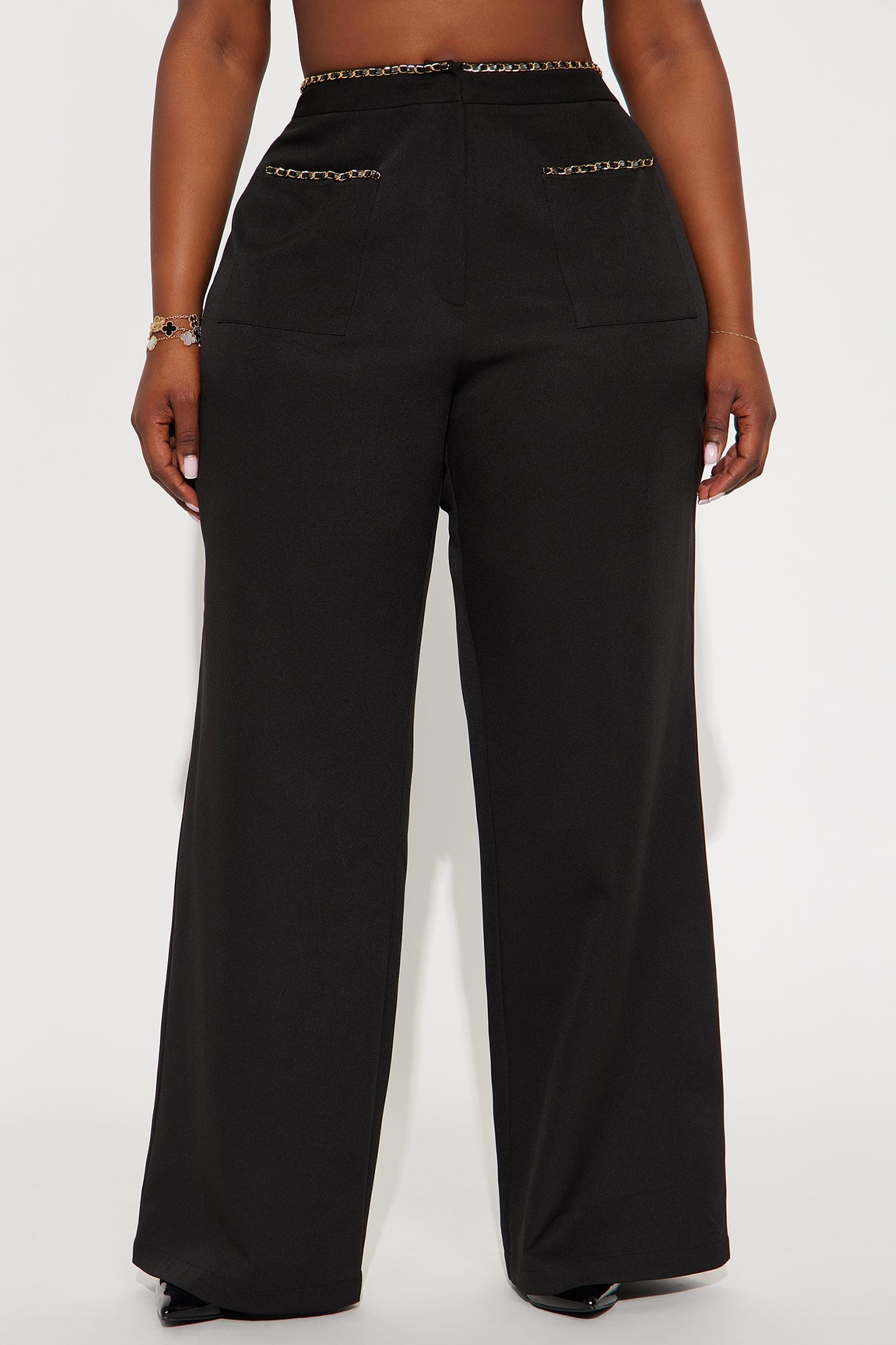 Sania Wide Leg Trouser Pant 33″ - Black 