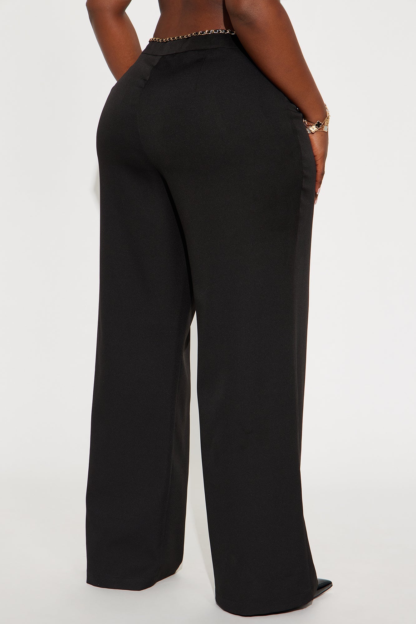 Sania Wide Leg Trouser Pant 33″ - Black 