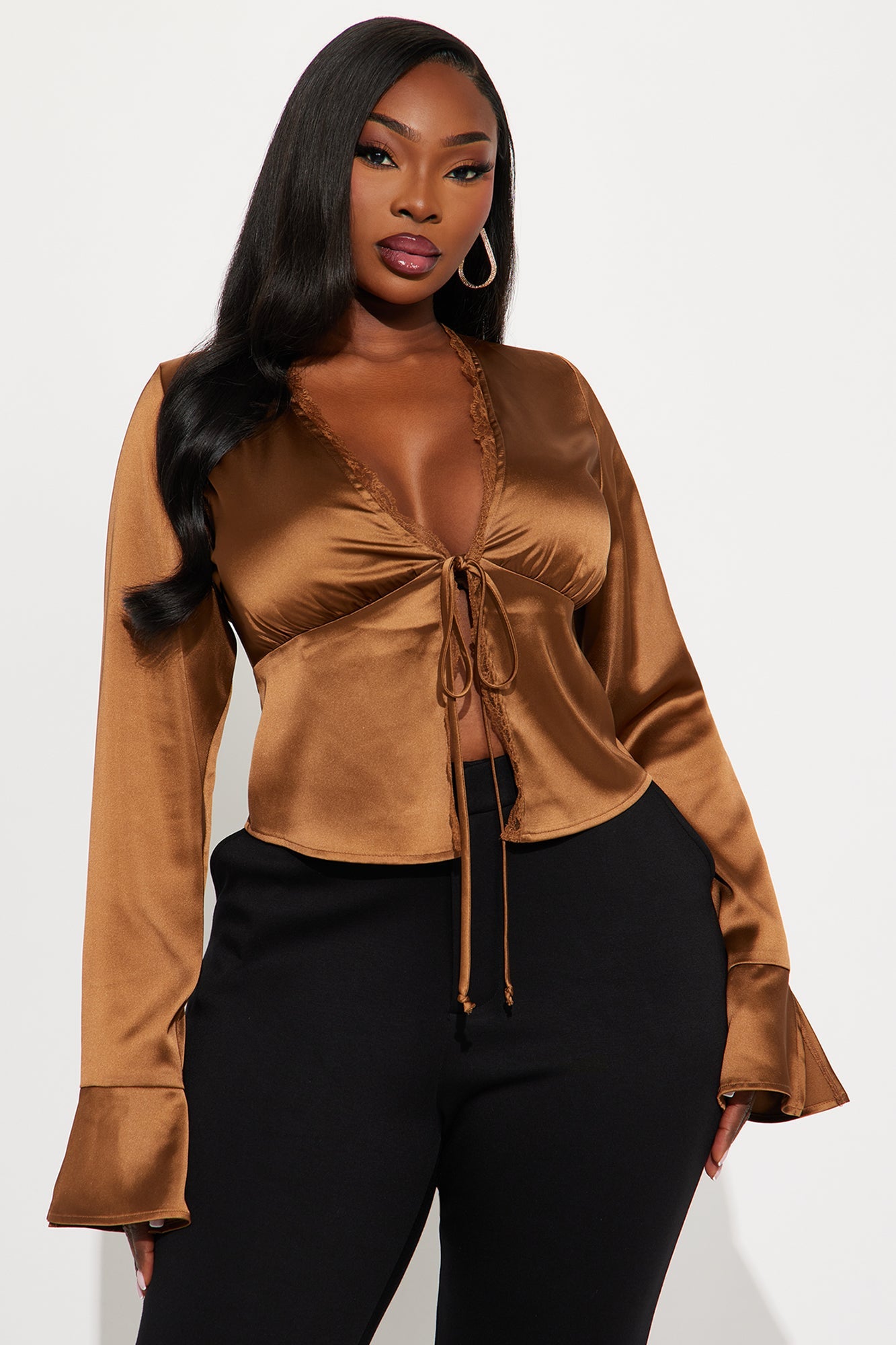 Gorgeously Beautiful Satin Top - Coco