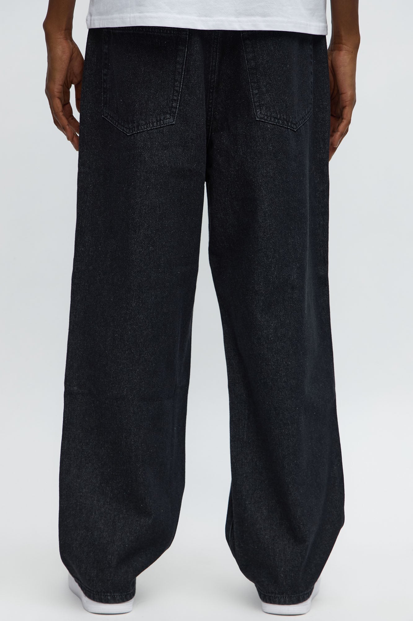 Baggy Shred Destructed Jean - Black Wash