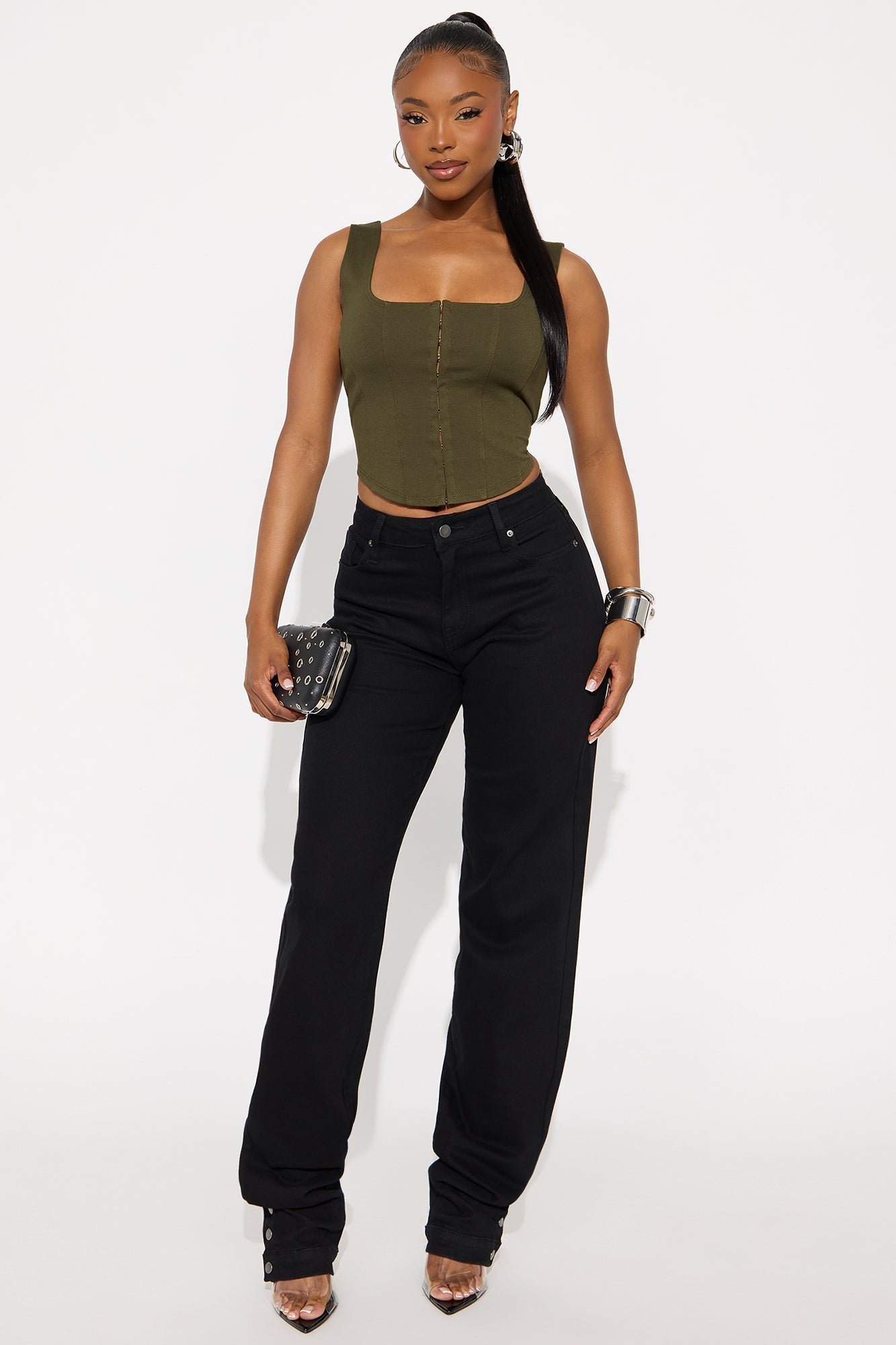 Belle Corset Top - Olive