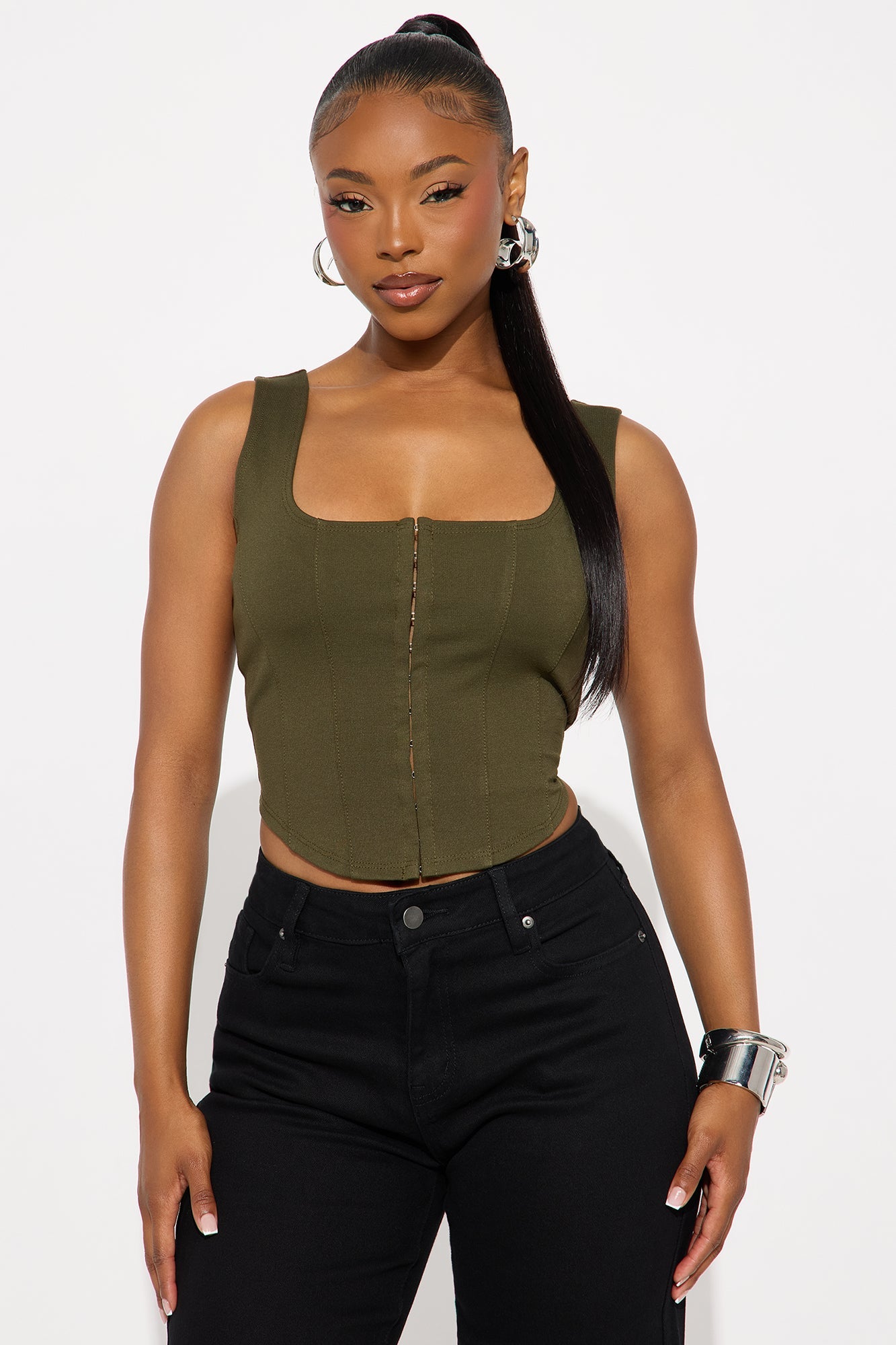 Belle Corset Top - Olive