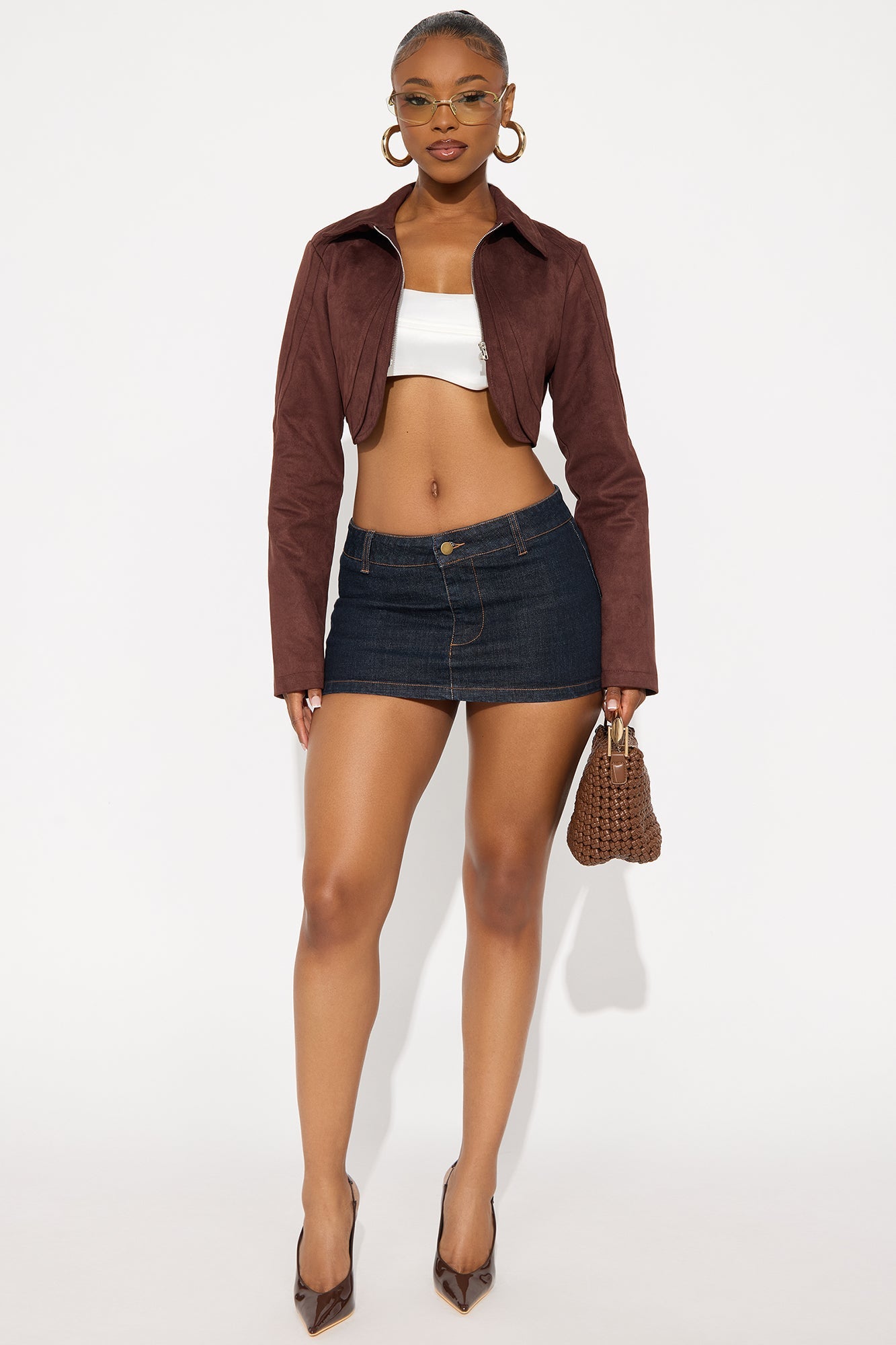 Pamela Denim Micro Mini Skort - Rinse Blue Wash