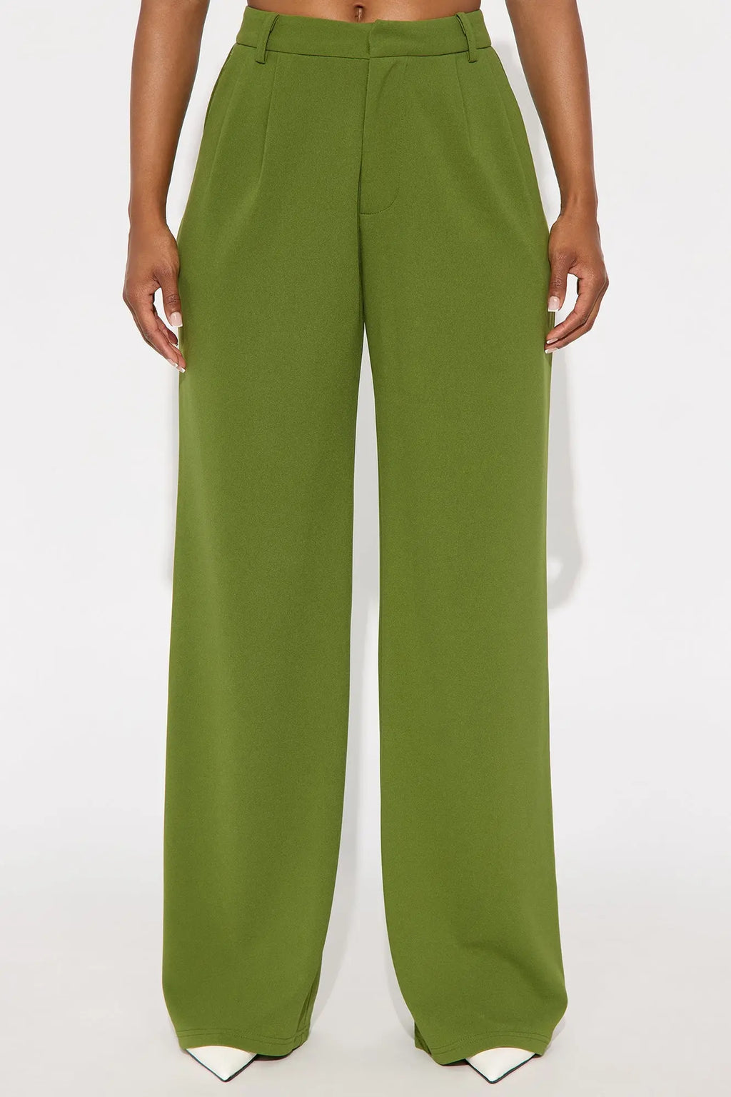 Elma Wide Leg Trouser - Green 