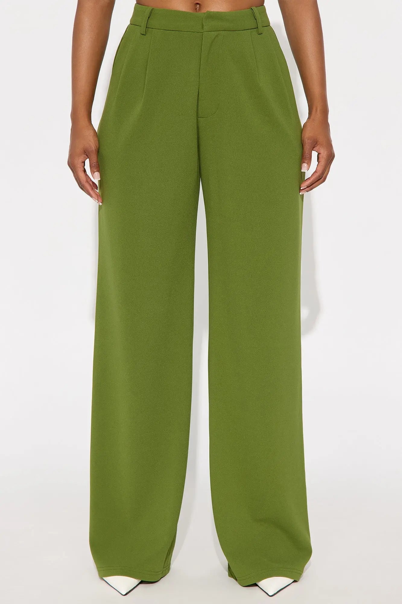 Elma Wide Leg Trouser - Green 