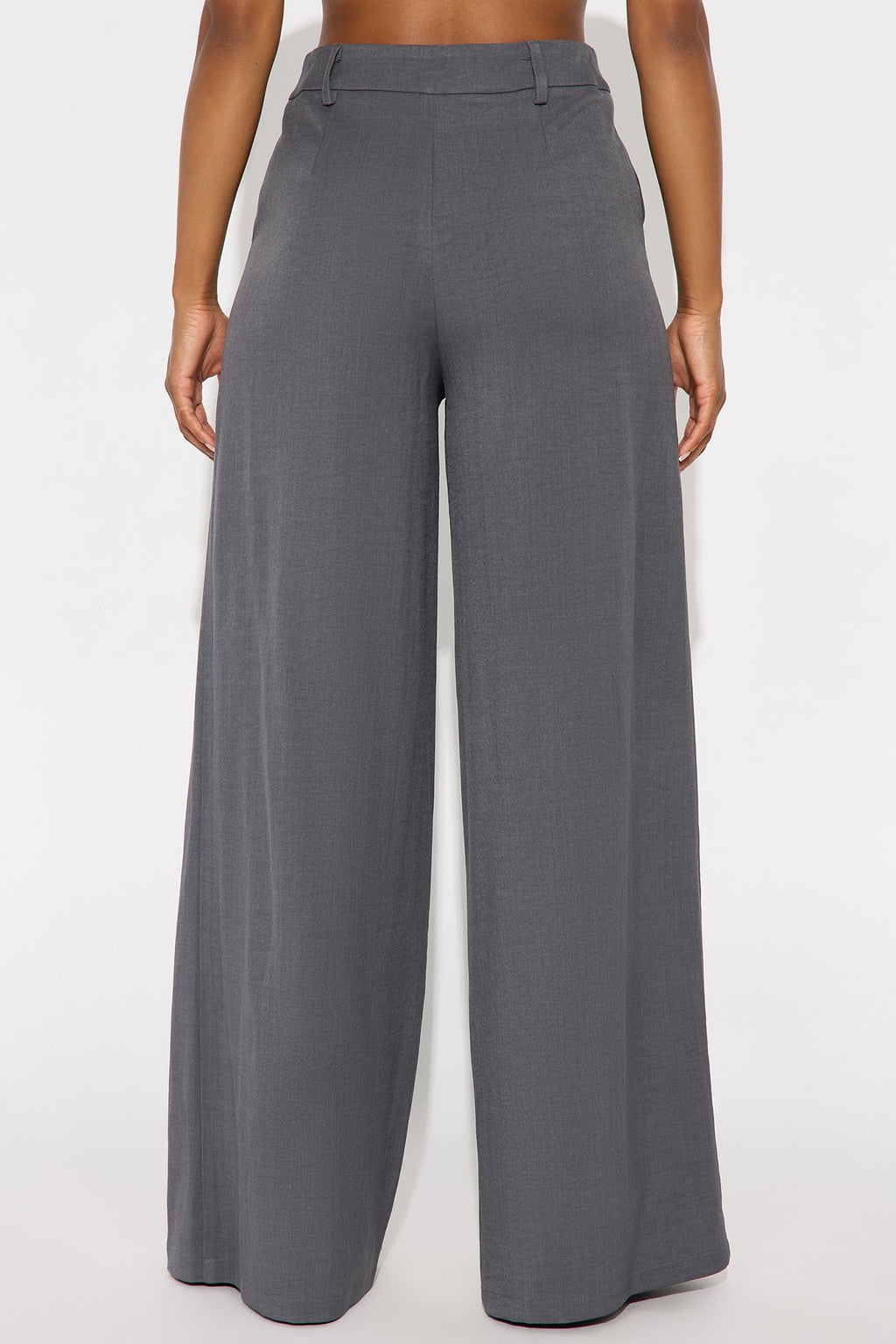 Karina Pleated Wide Leg Trouser Pant 33″ - Charcoal
