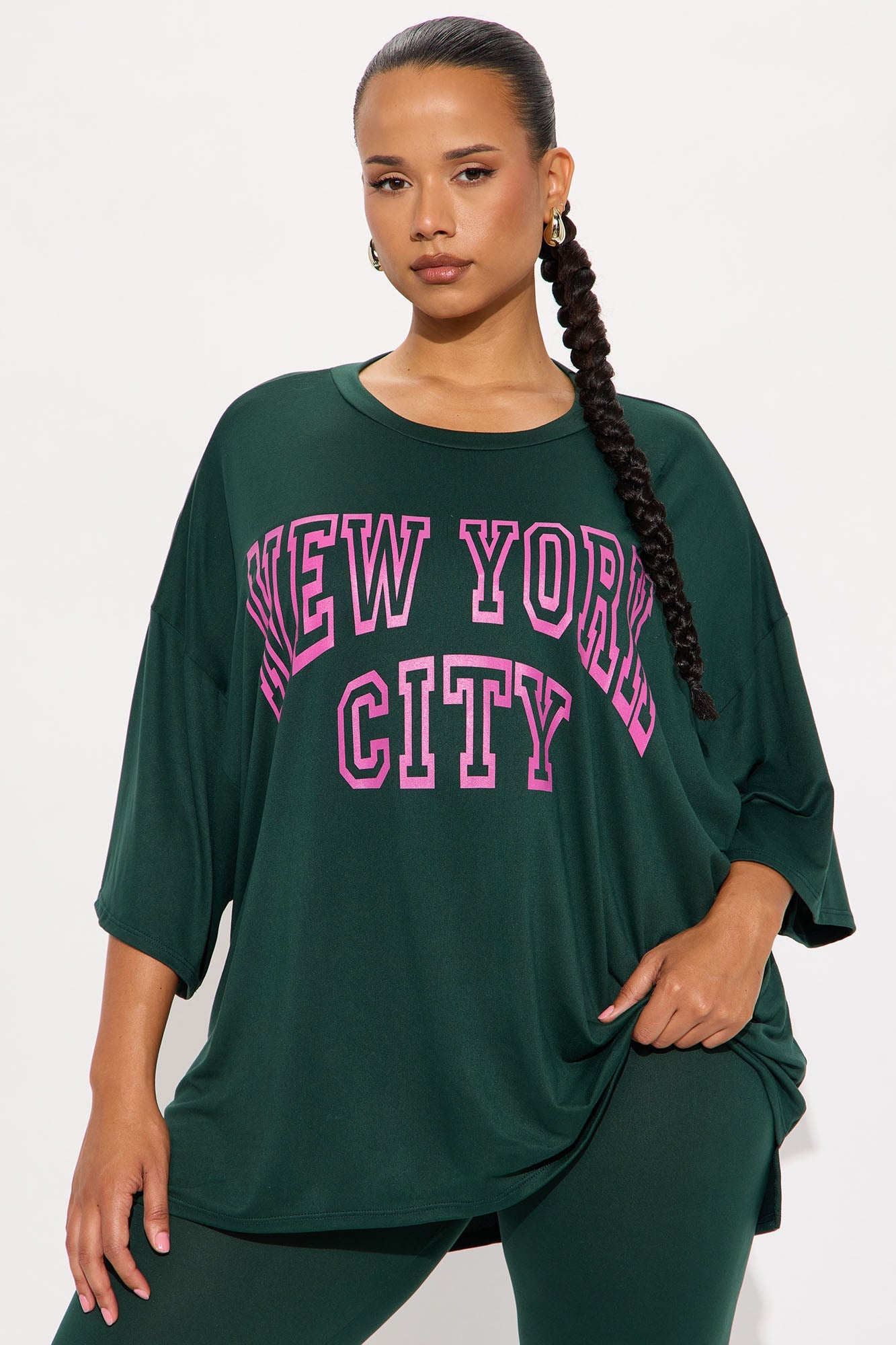 NYC Oversized T-shirt Leggings Set - Hunter