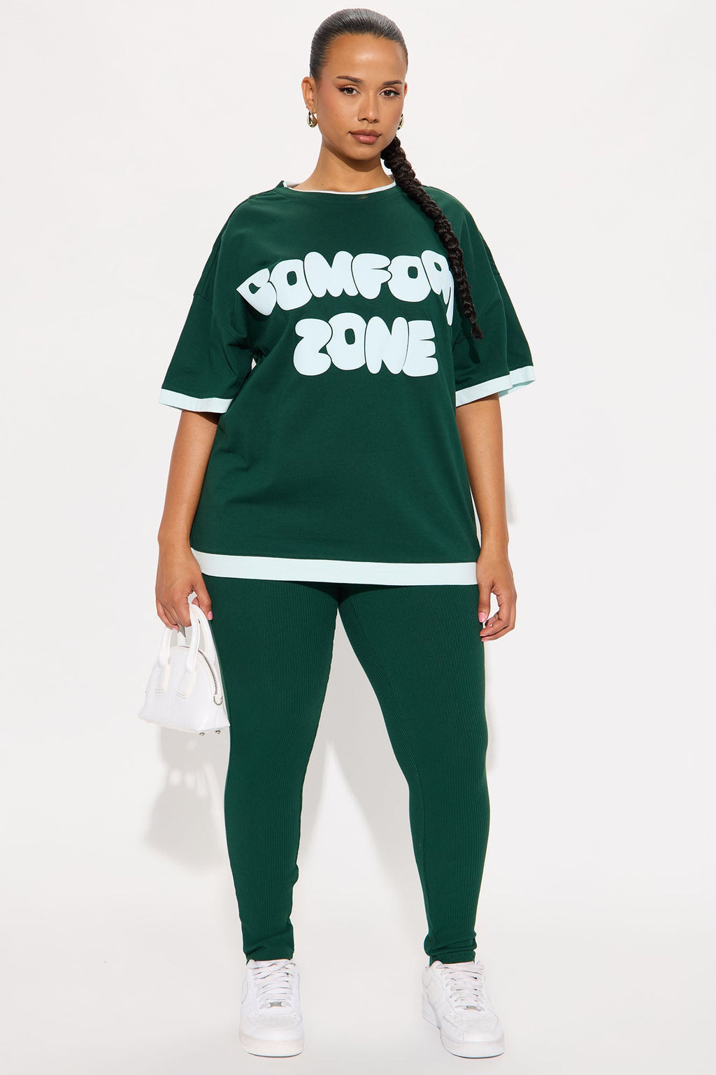 Comfort Zone Oversized T-Shirt Legging Set - Hunter
