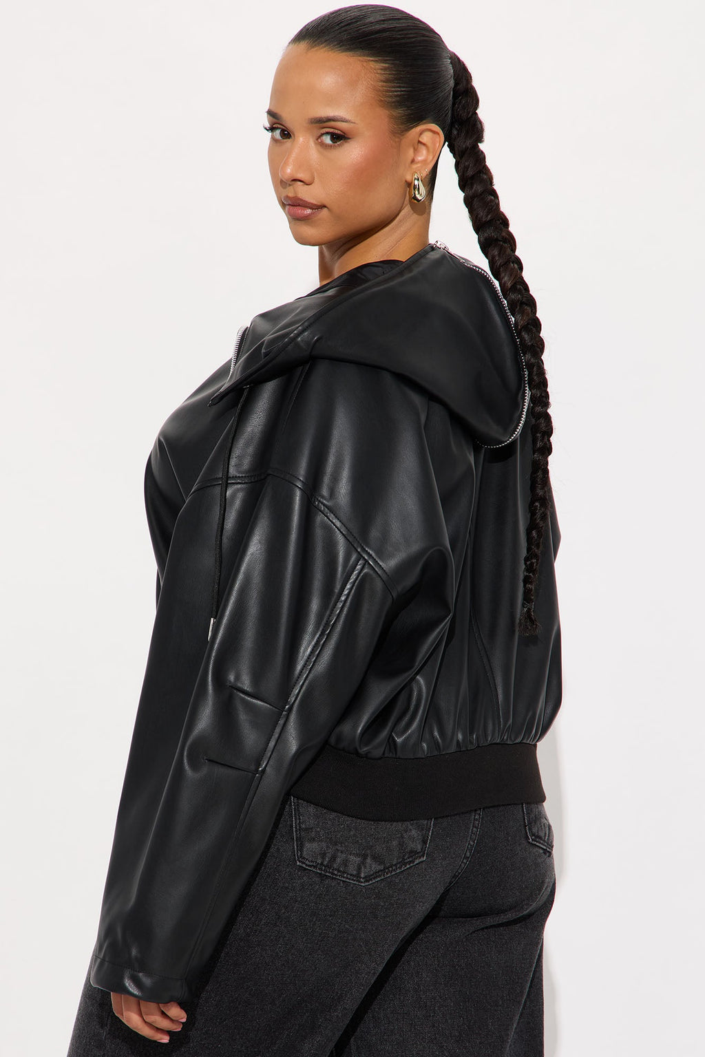 Mackenzie Faux Leather Jacket - Black