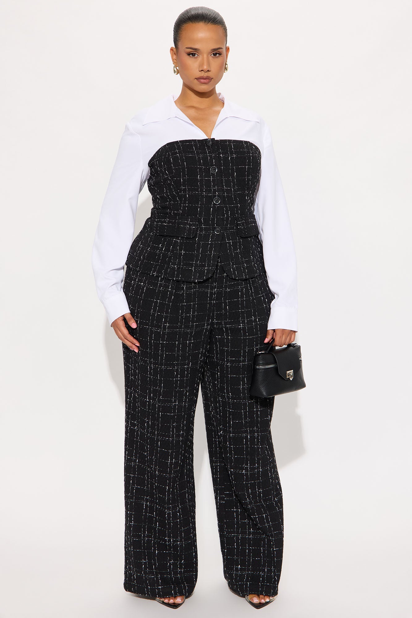Marlowe Tweed Pant Set - Black 