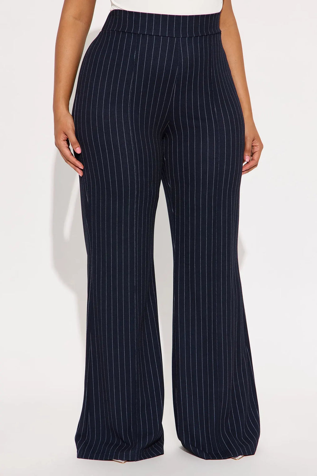 Victoria High Waisted Dress Pant Pinstripe - Navy/combo 