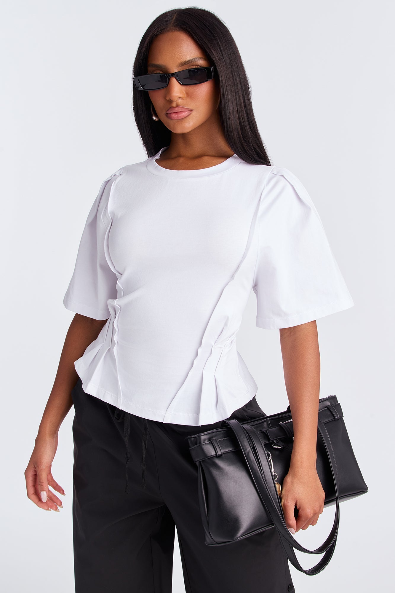 Keep It Edgy Crew Neck Tee - White