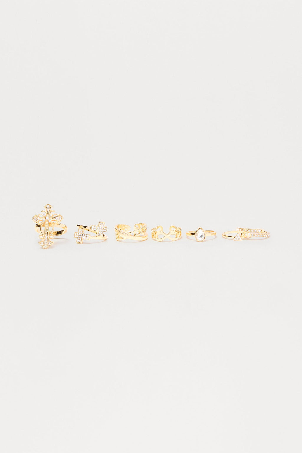 Keep Me Safe 7 Piece Ring Set - Gold
