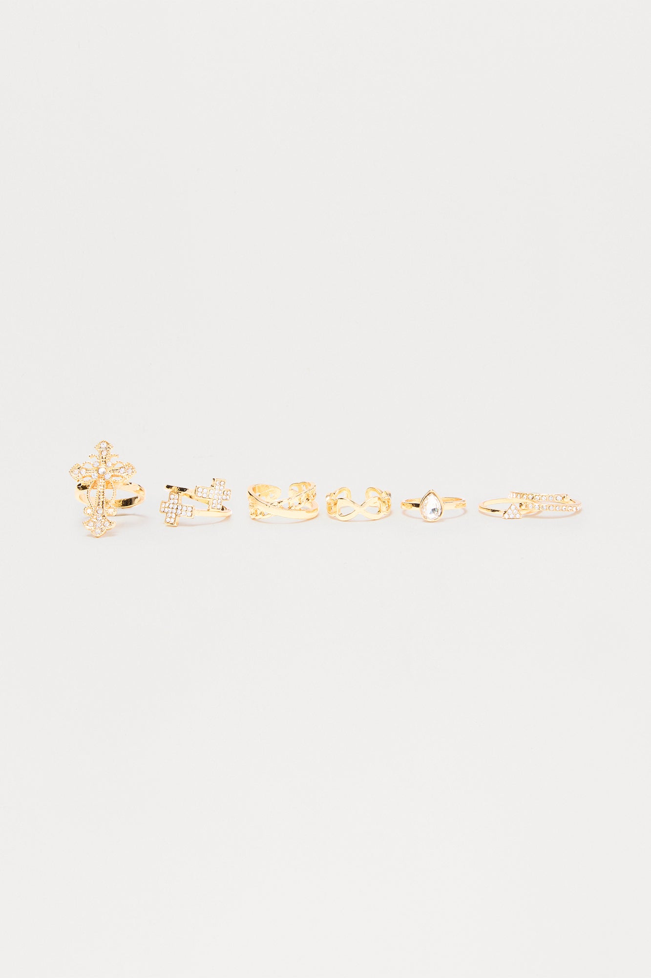 Keep Me Safe 7 Piece Ring Set - Gold