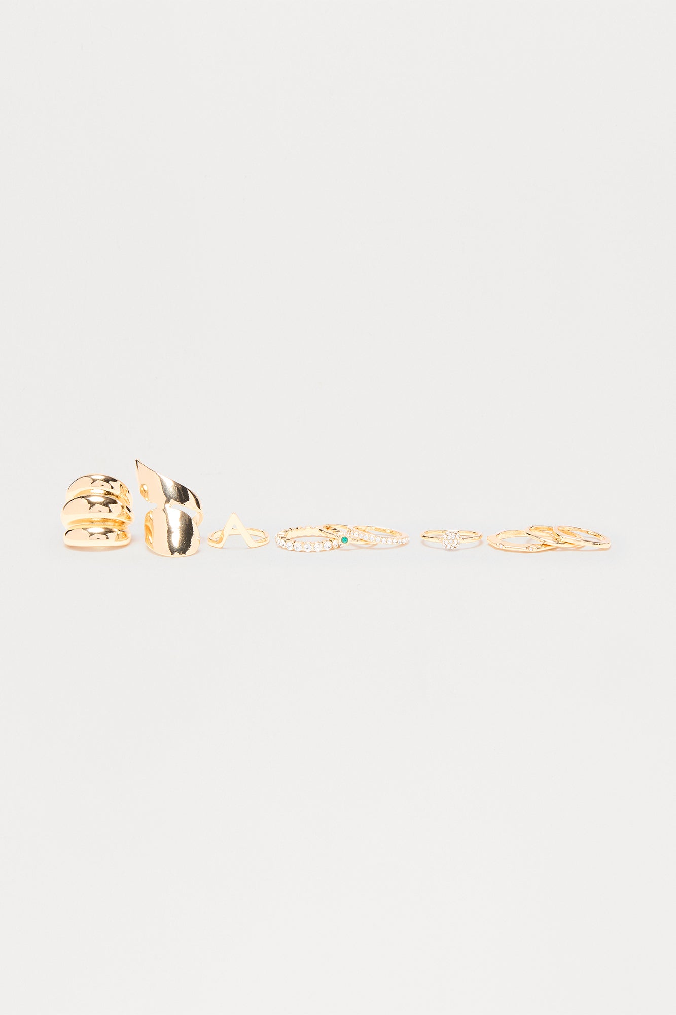 Just That Simple 10 Piece Ring Set - Gold