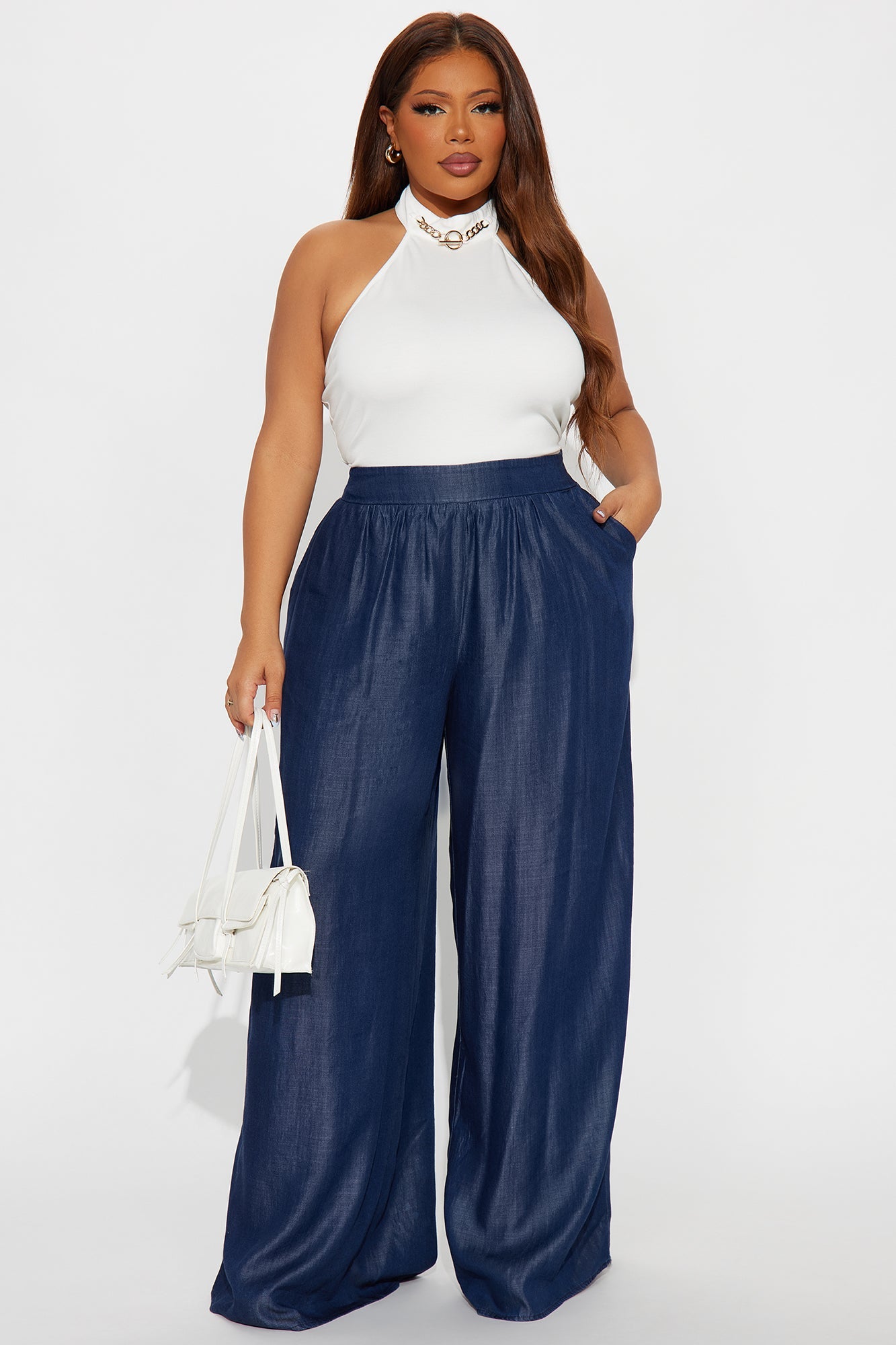 Gloriana Wide Leg Pant - Dark Wash