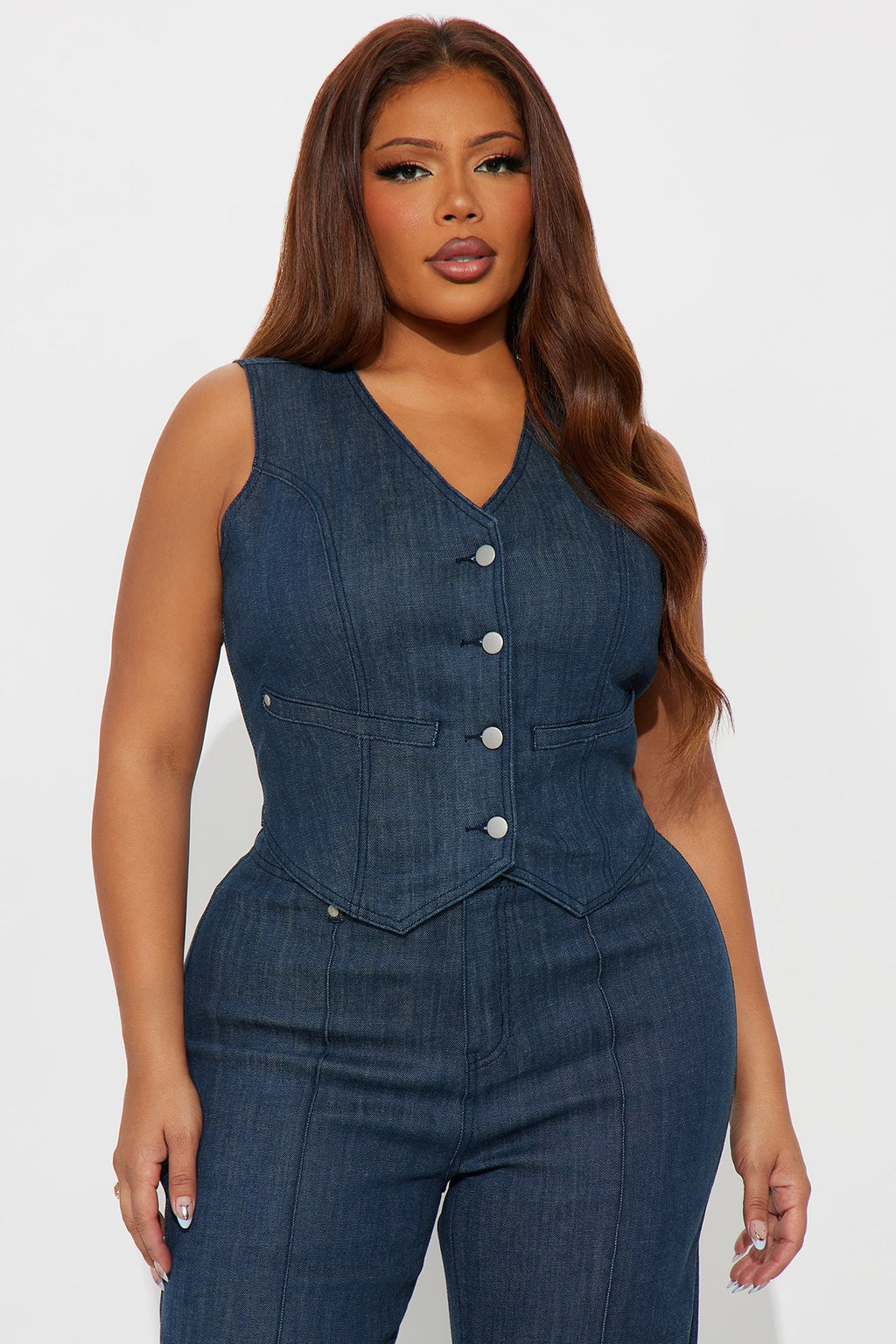 Take It Offline Stretch Tailored Vest - Dark Wash