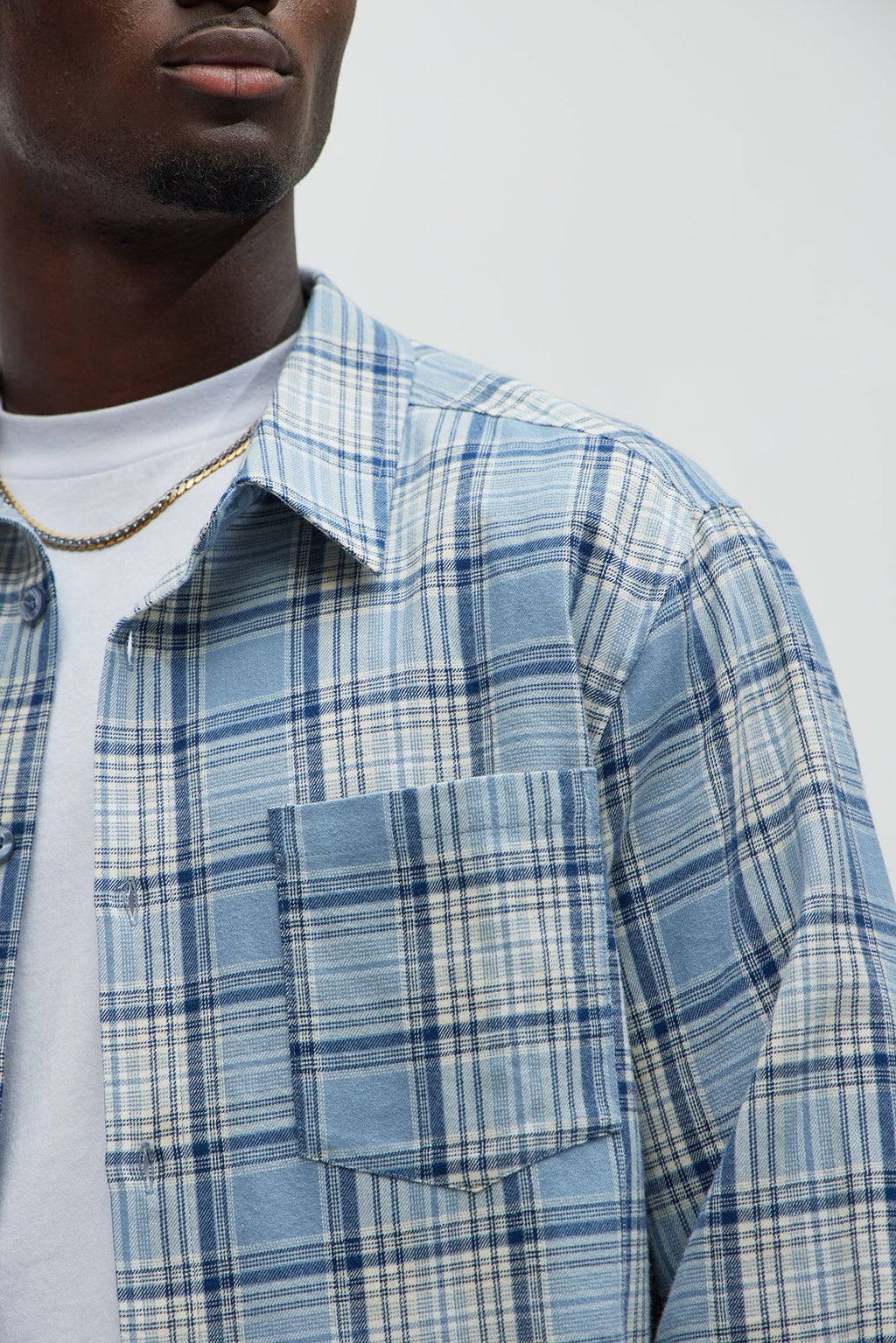 Delano Cropped Plaid Shirt - Blue/combo