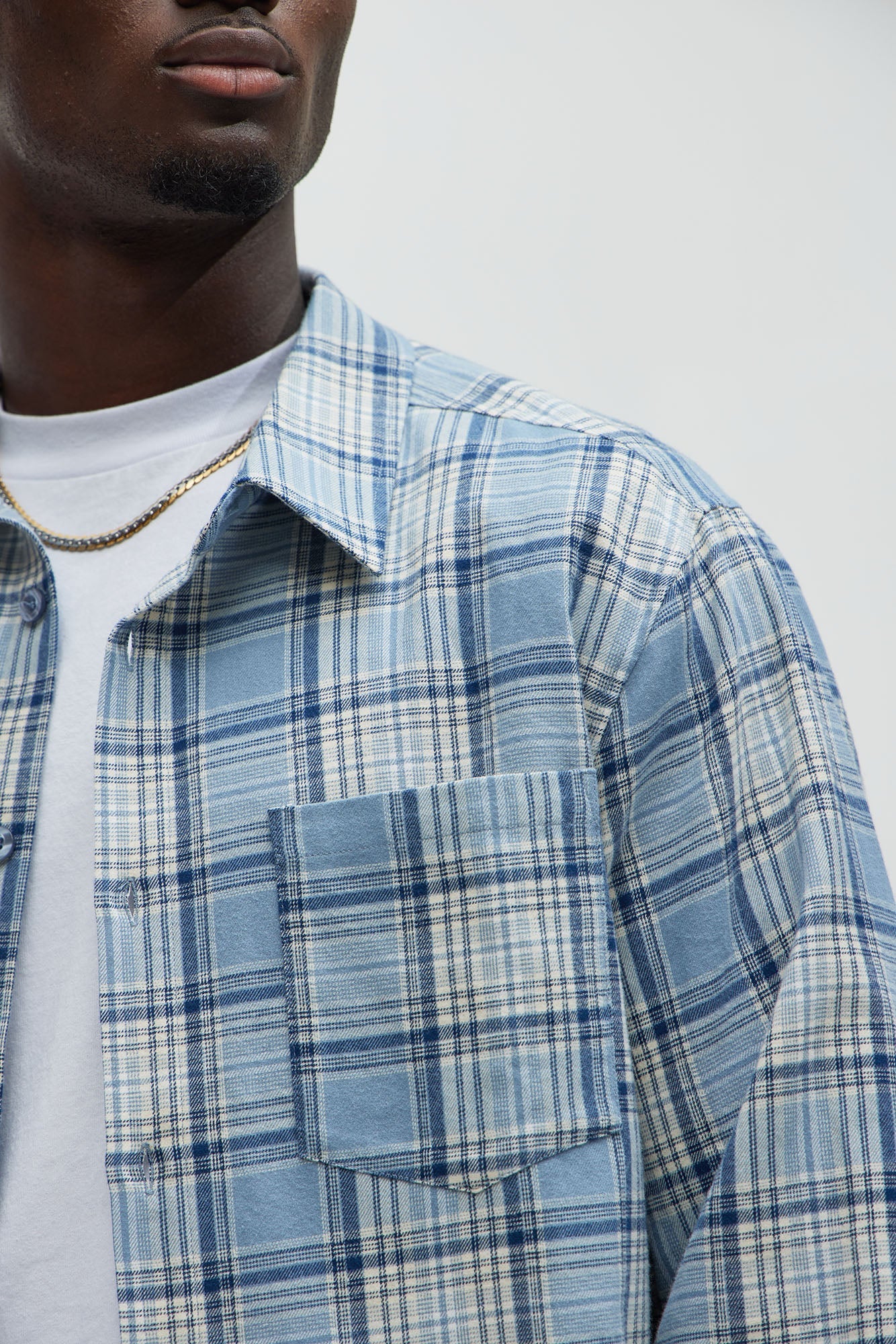 Delano Cropped Plaid Shirt - Blue/combo