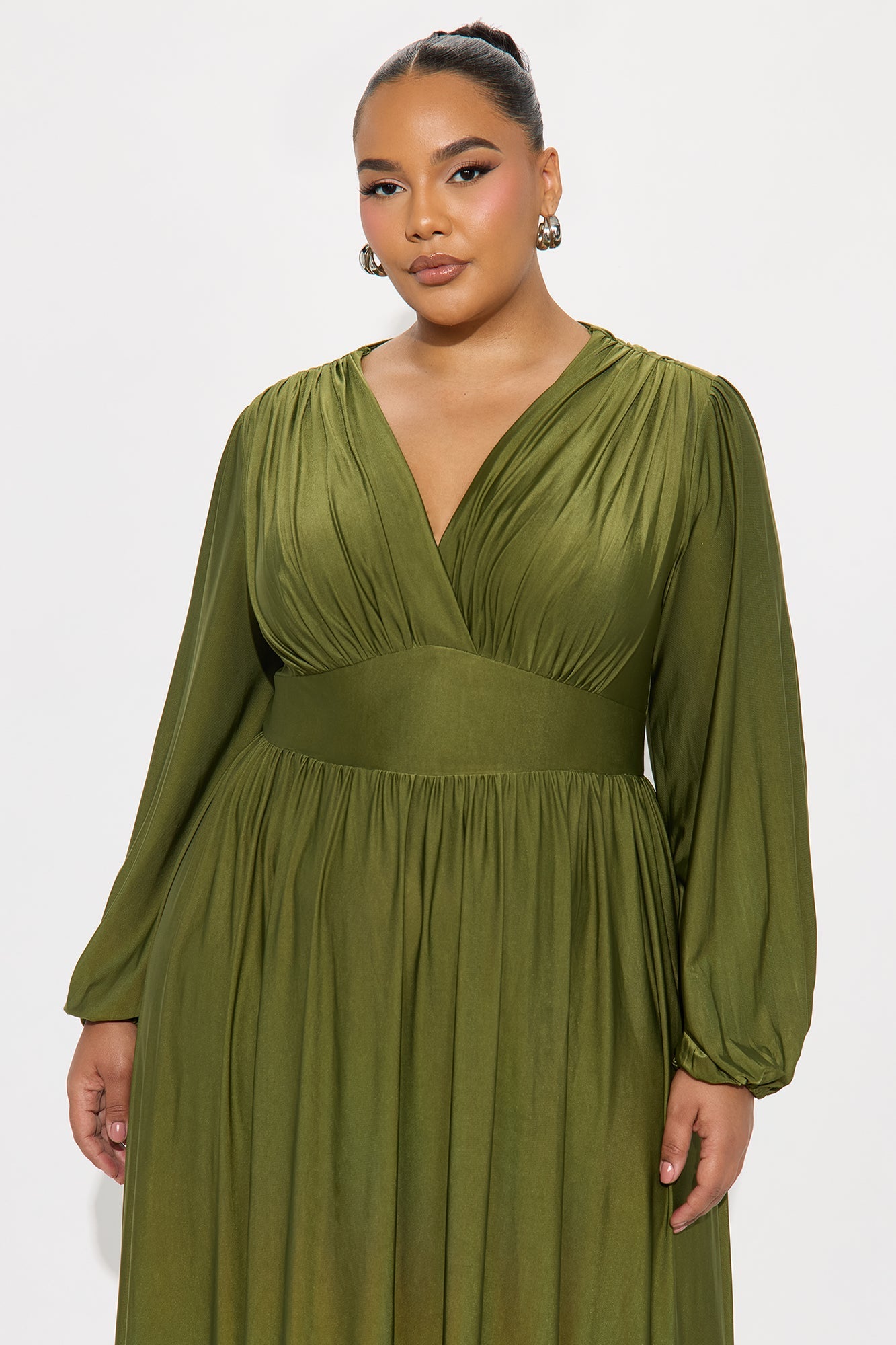 Vivi Long Sleeve Maxi Dress - Olive