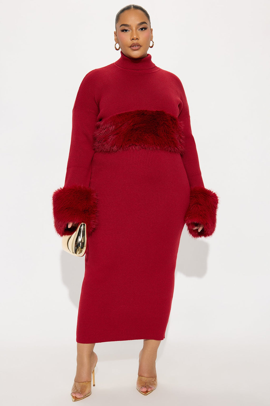 On The Town Maxi Dress Set - DarkRed