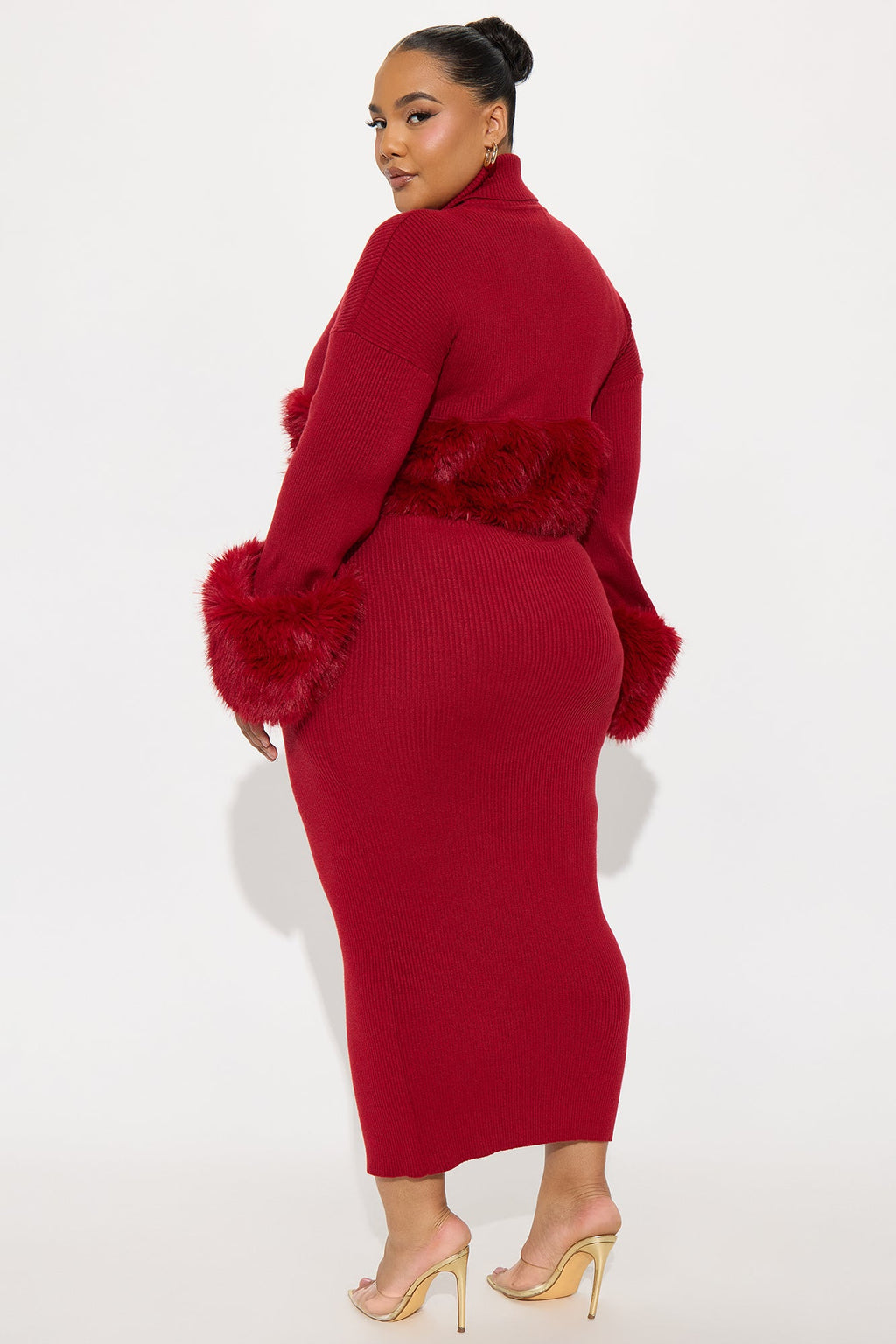 On The Town Maxi Dress Set - DarkRed