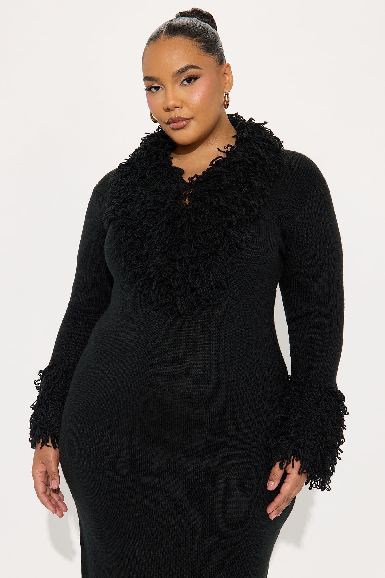 Chi Sweater Maxi Dress - Black