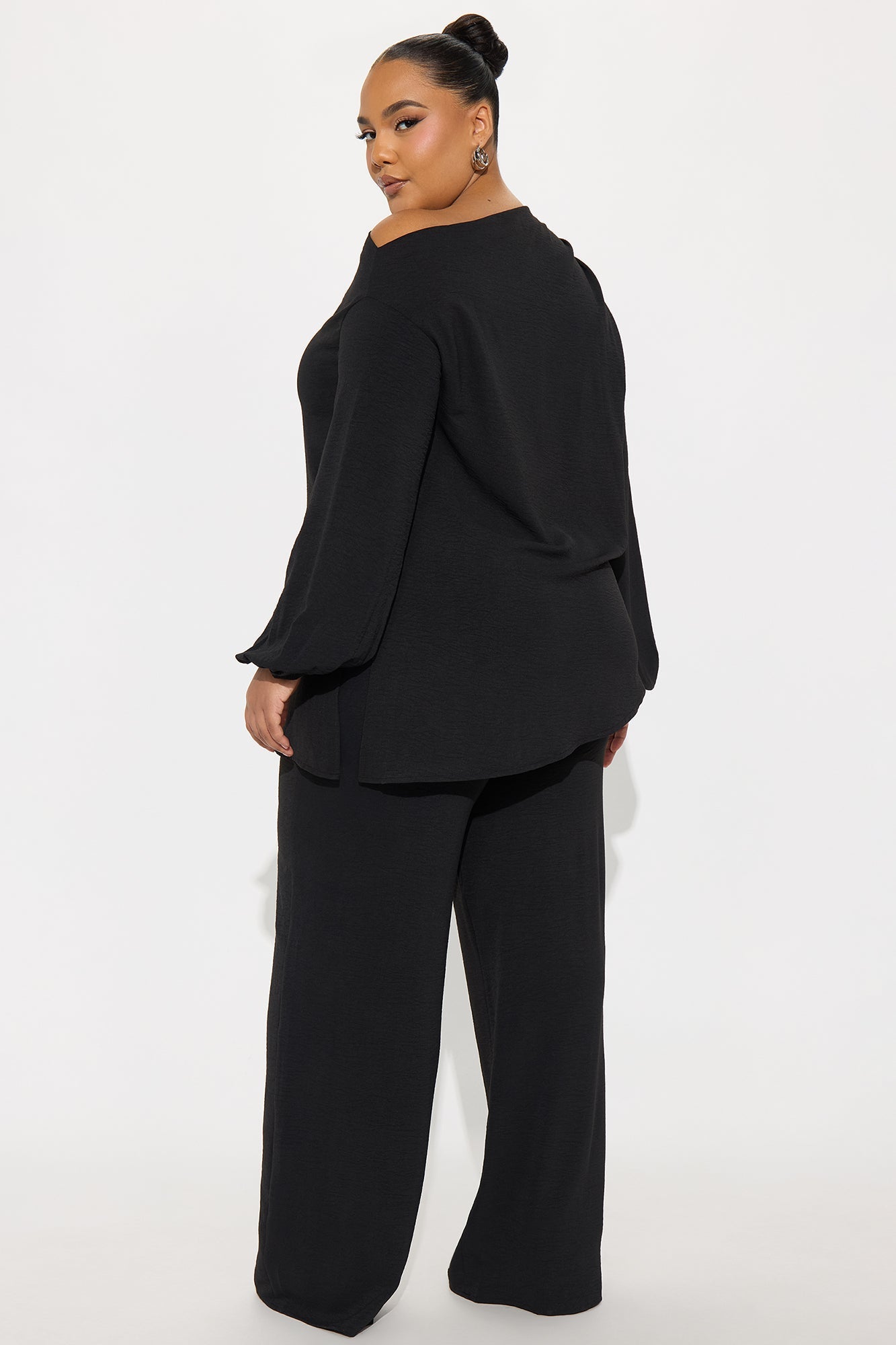 Laura Off Shoulder Pant Set - Black 