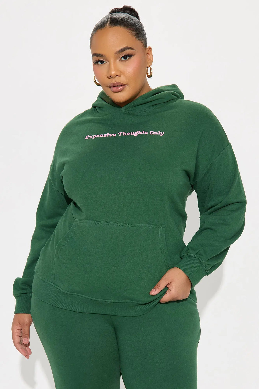 Expensive Thoughts Only Pant Set - Hunter 