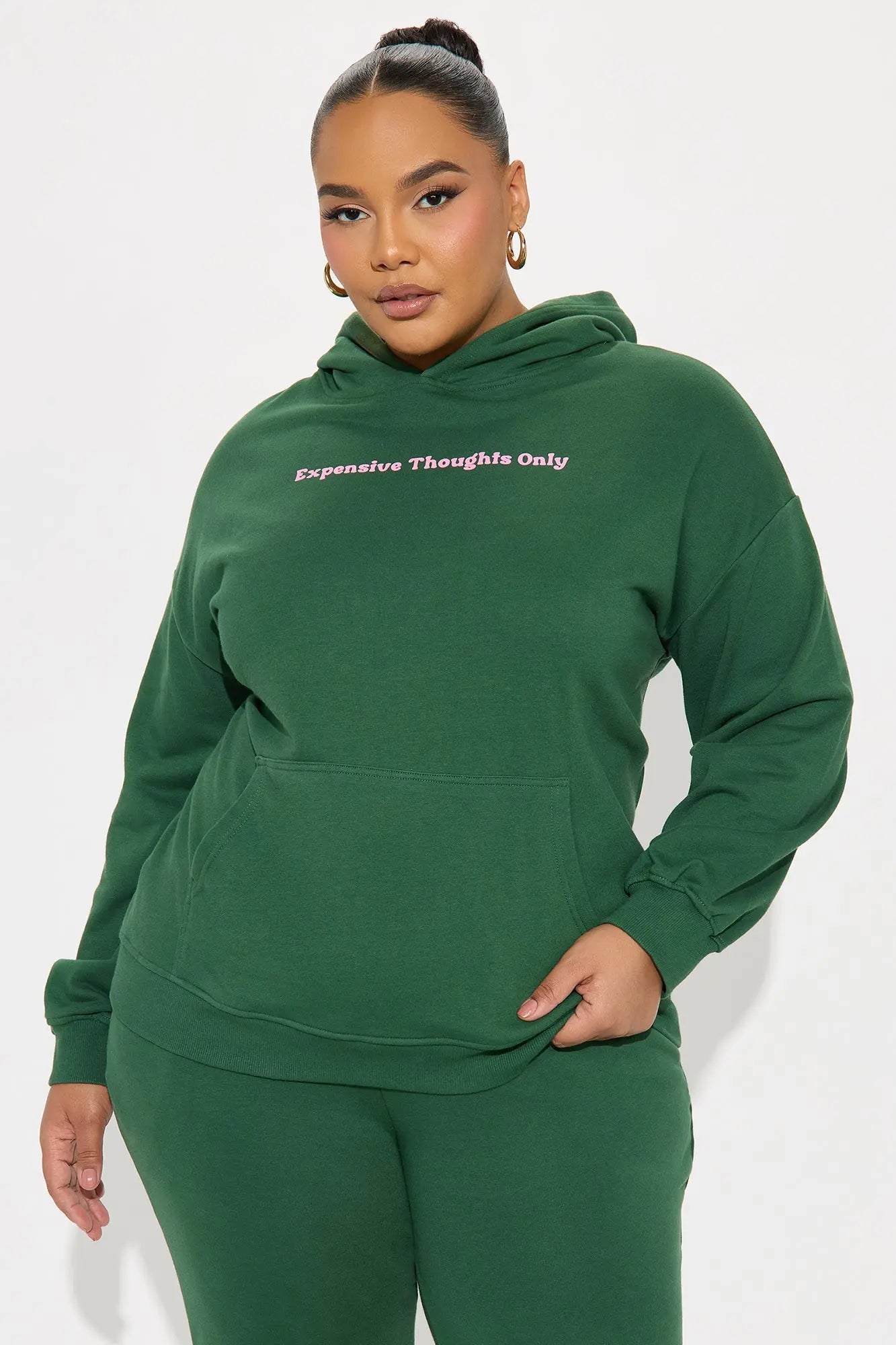 Expensive Thoughts Only Pant Set - Hunter 