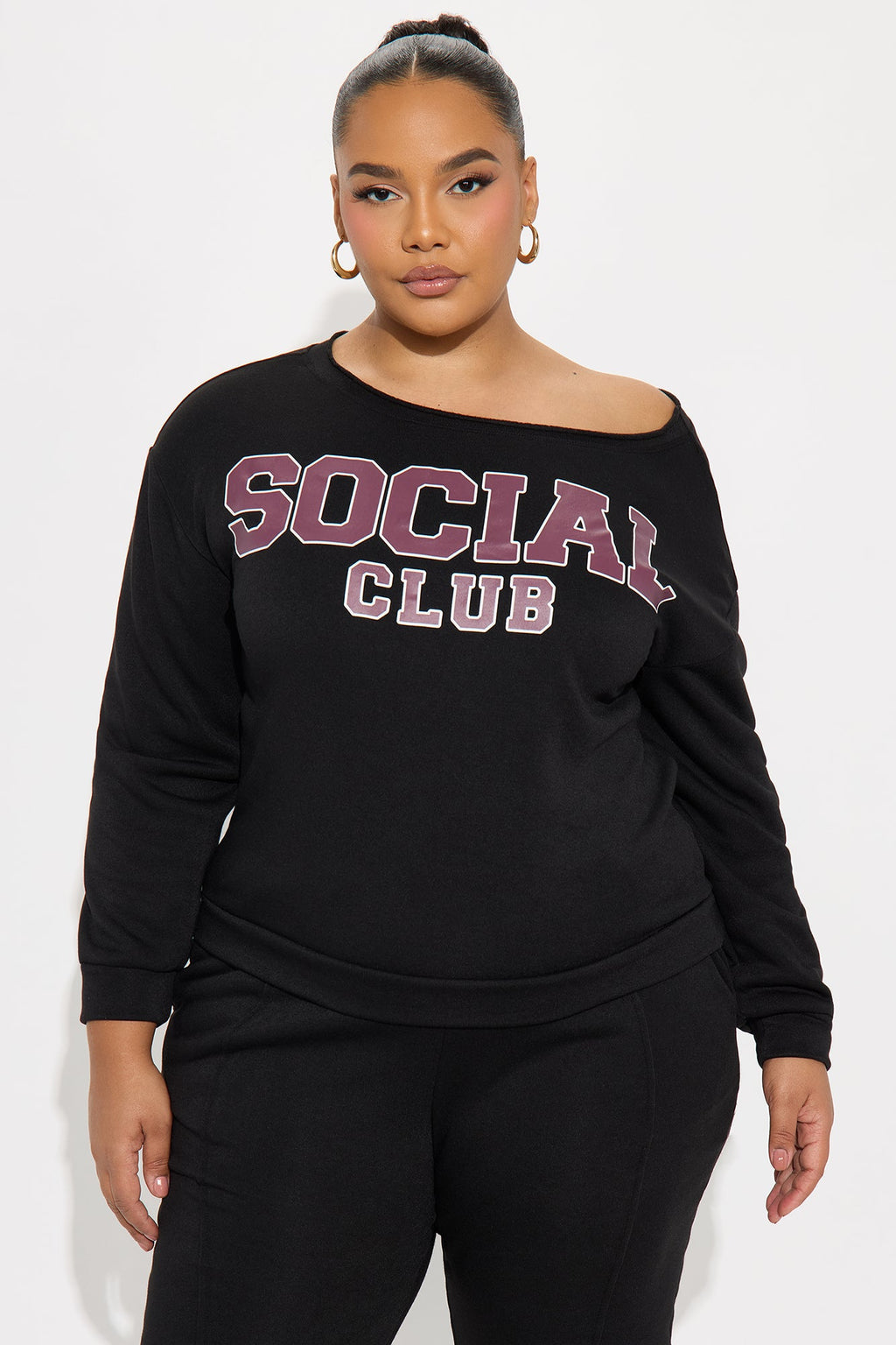 Social Club Fleece Jogger Set - Black