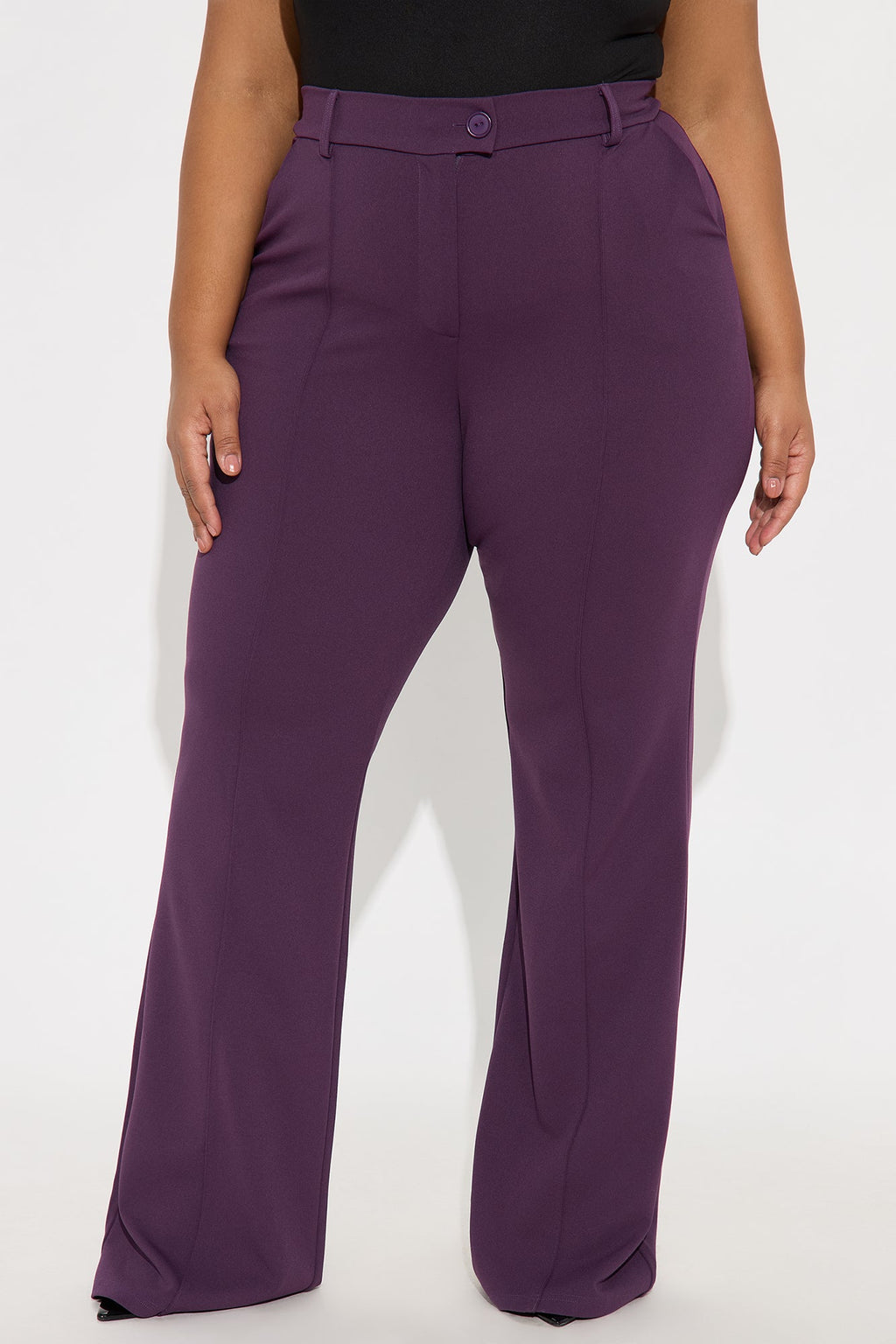 Tall Heidi Wide Leg Trouser Pant - Plum