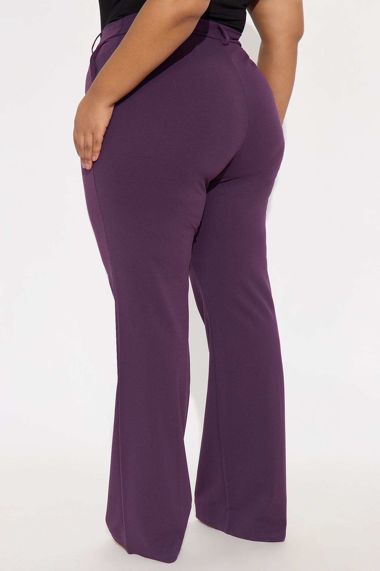 Tall Heidi Wide Leg Trouser Pant - Plum