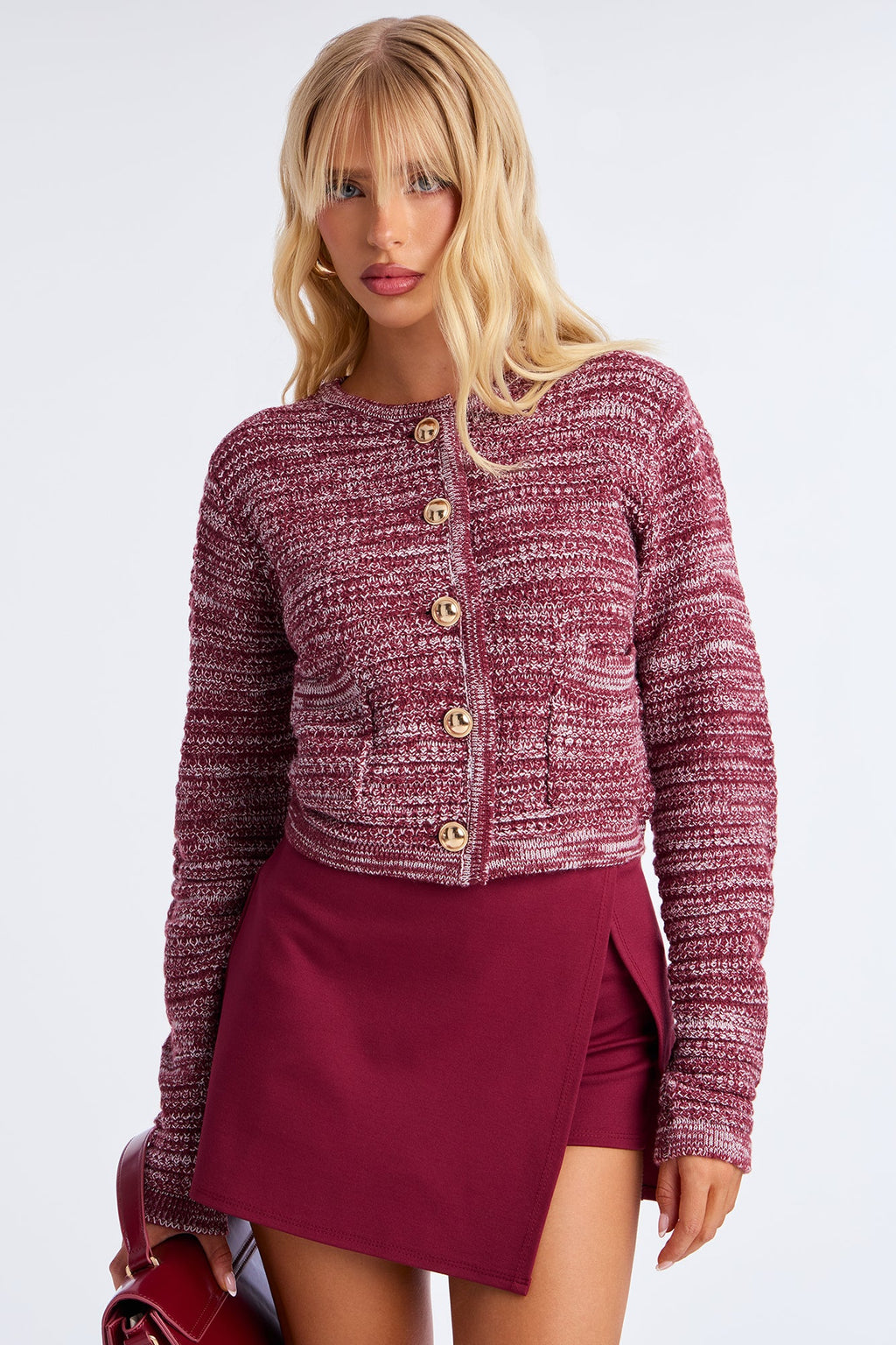 Class Act Cardigan  - Burgundy