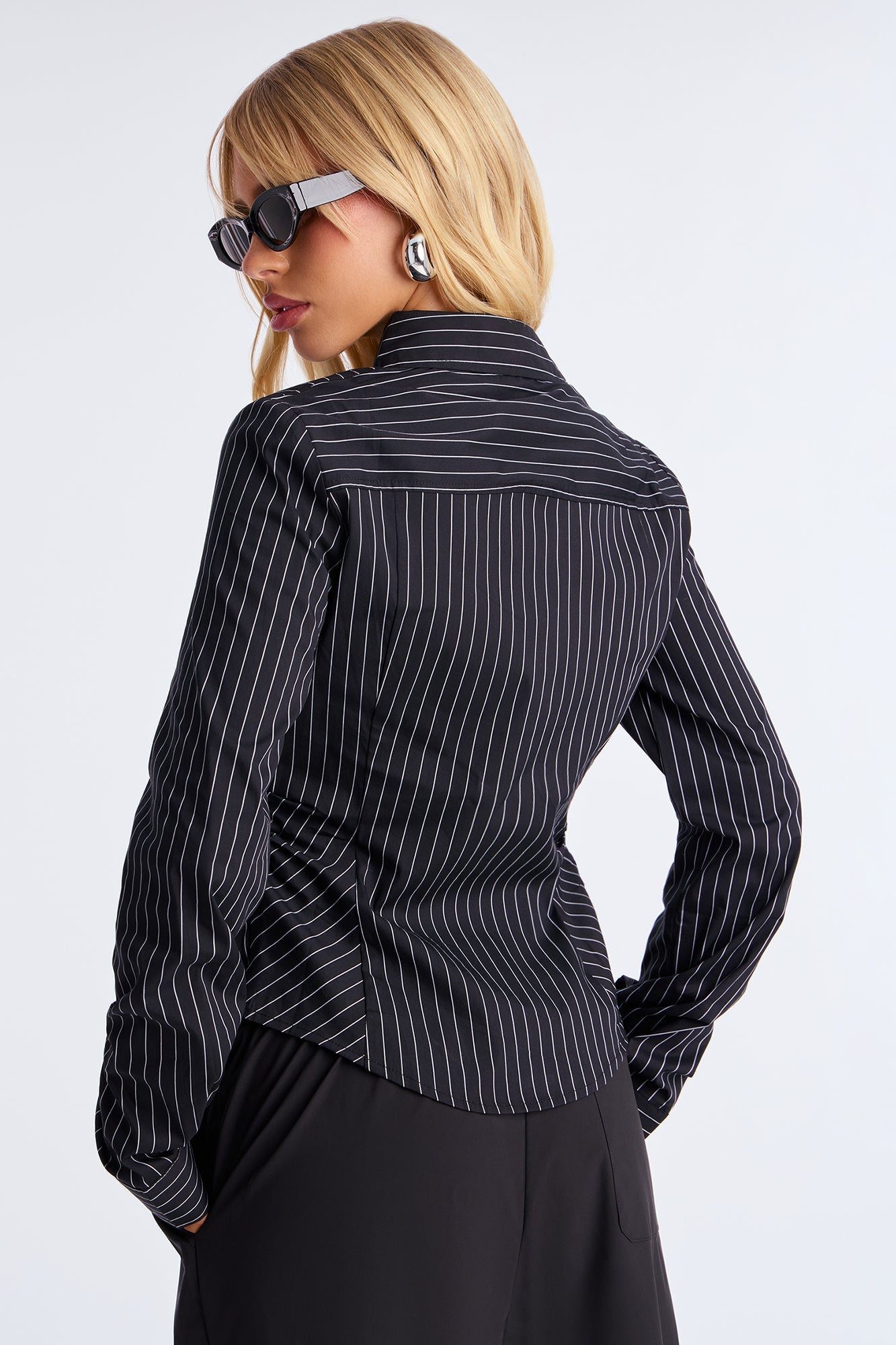 Time Of My Life Pinstripe Poplin Shirt - Black/combo
