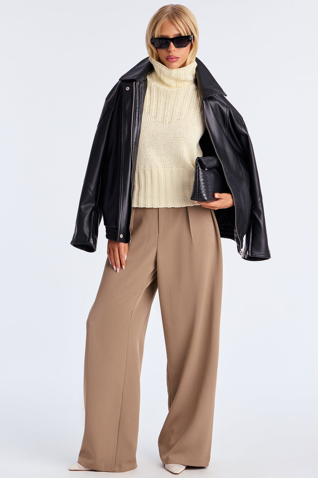 Undeniable Turtle Neck Sweater Top - Cream