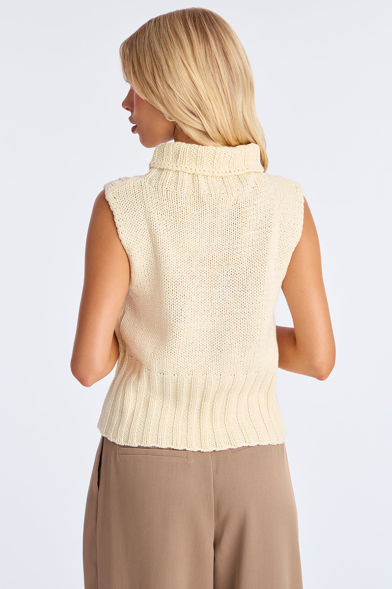 Undeniable Turtle Neck Sweater Top - Cream