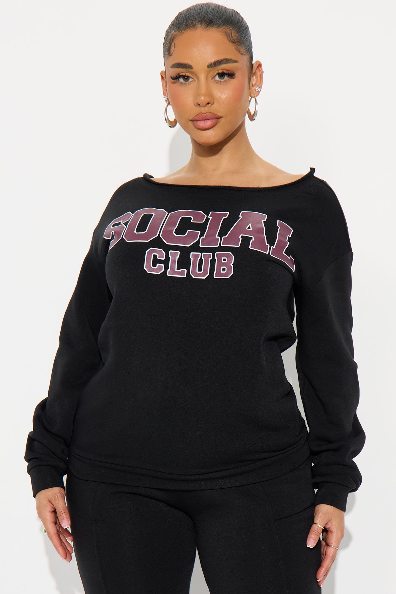 Social Club Fleece Jogger Set - Black
