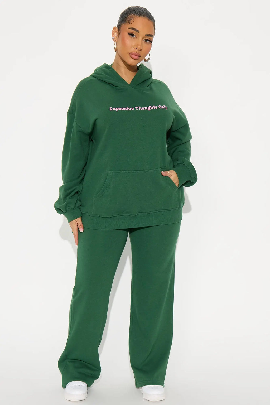 Expensive Thoughts Only Pant Set - Hunter 