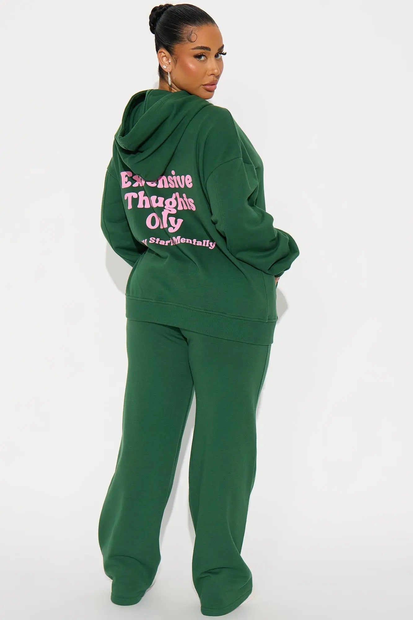 Expensive Thoughts Only Pant Set - Hunter 