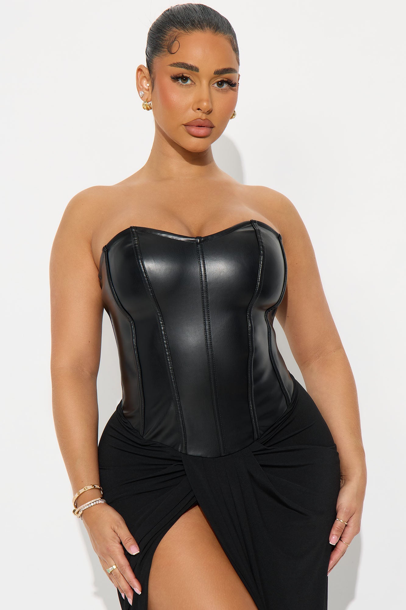 Gone Bad Faux Leather Maxi Dress - Black
