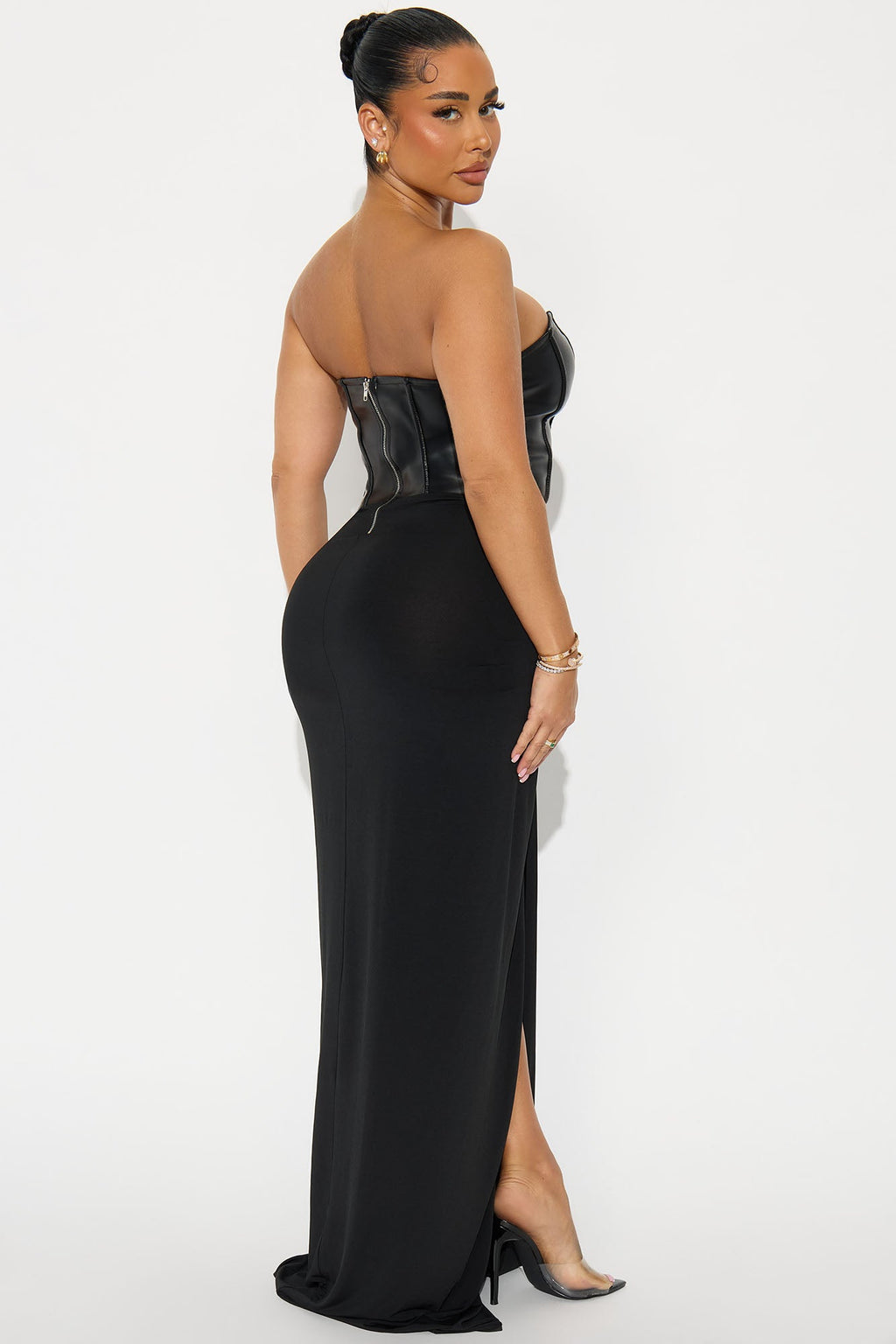 Gone Bad Faux Leather Maxi Dress - Black