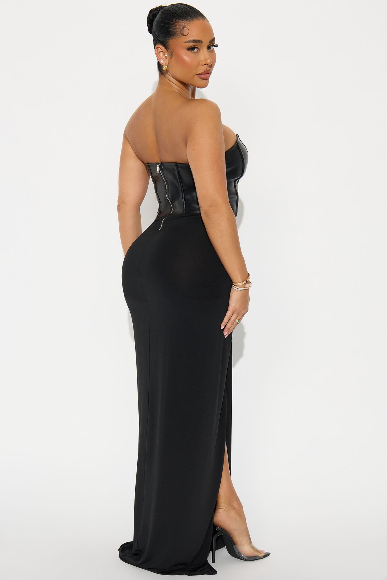 Gone Bad Faux Leather Maxi Dress - Black