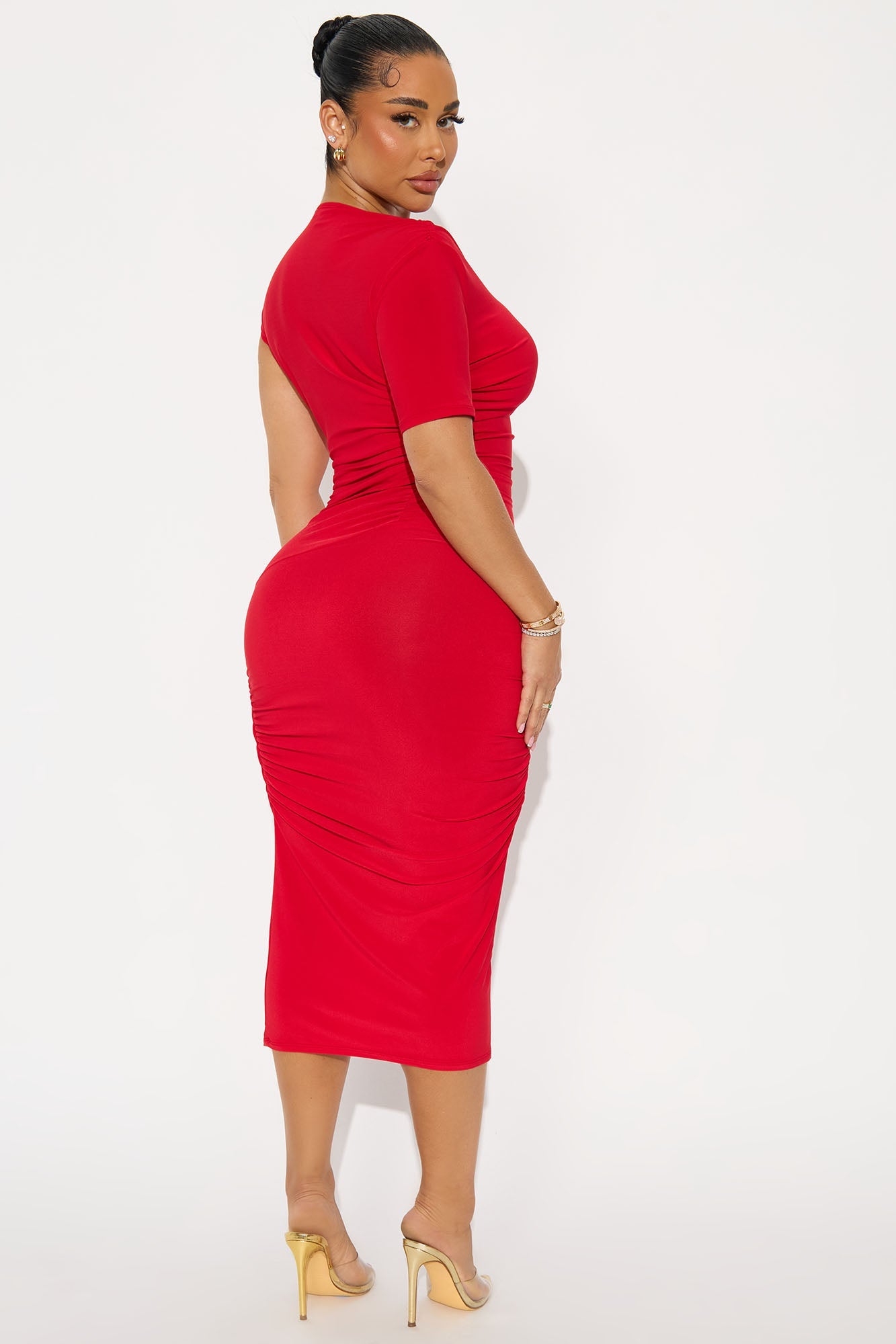 Fancy Girl Midi Dress - Red