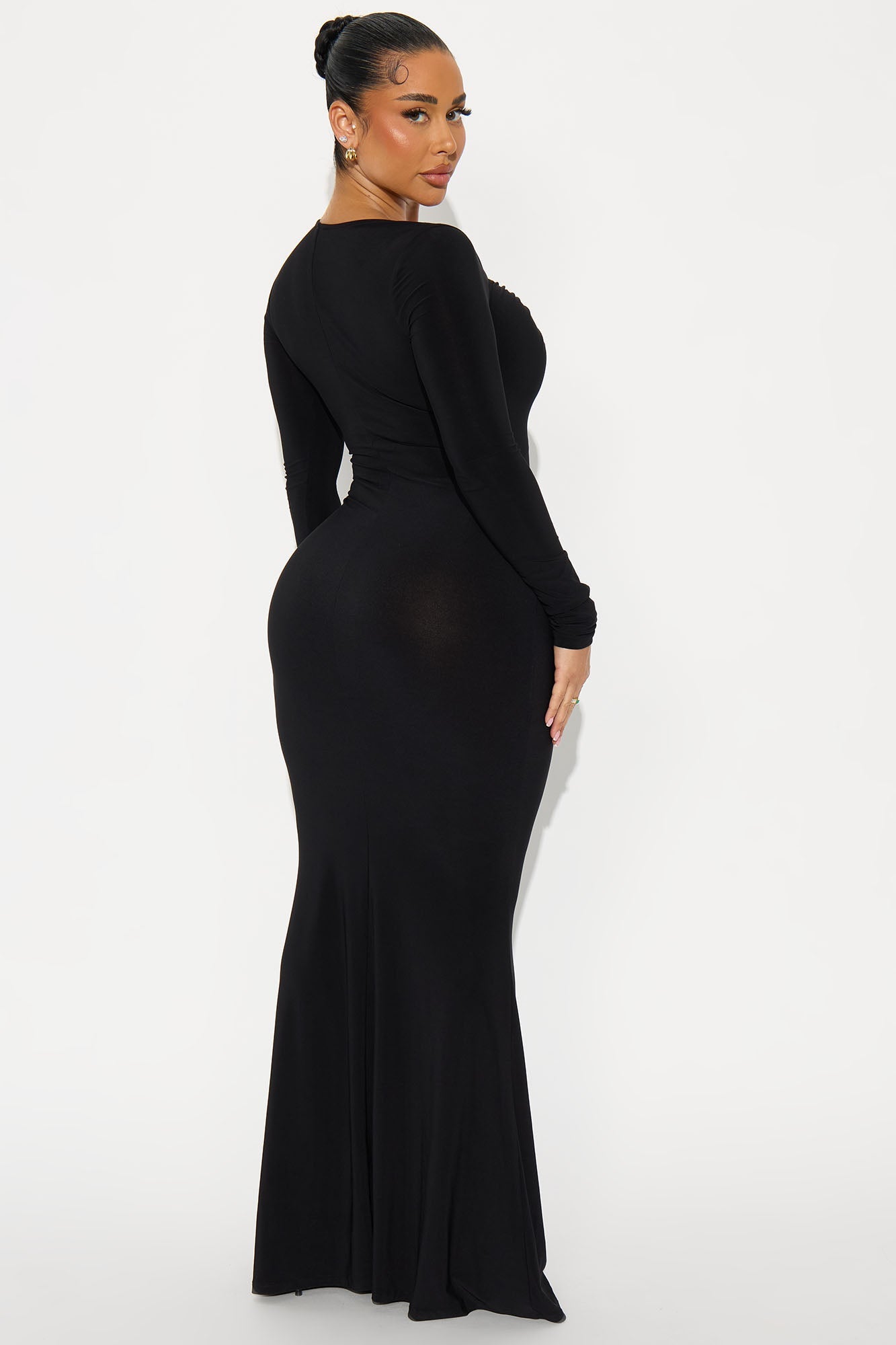 Caught You Staring Strappy Maxi Dress - Black