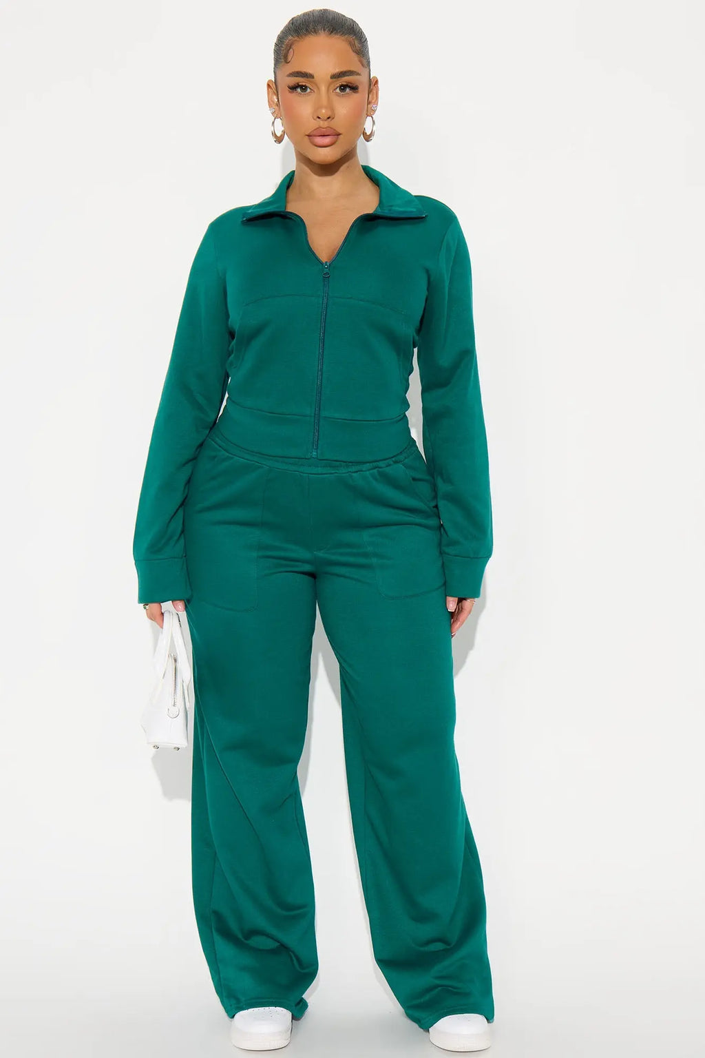 Blake Zip Up Fleece Pant Set - Hunter 