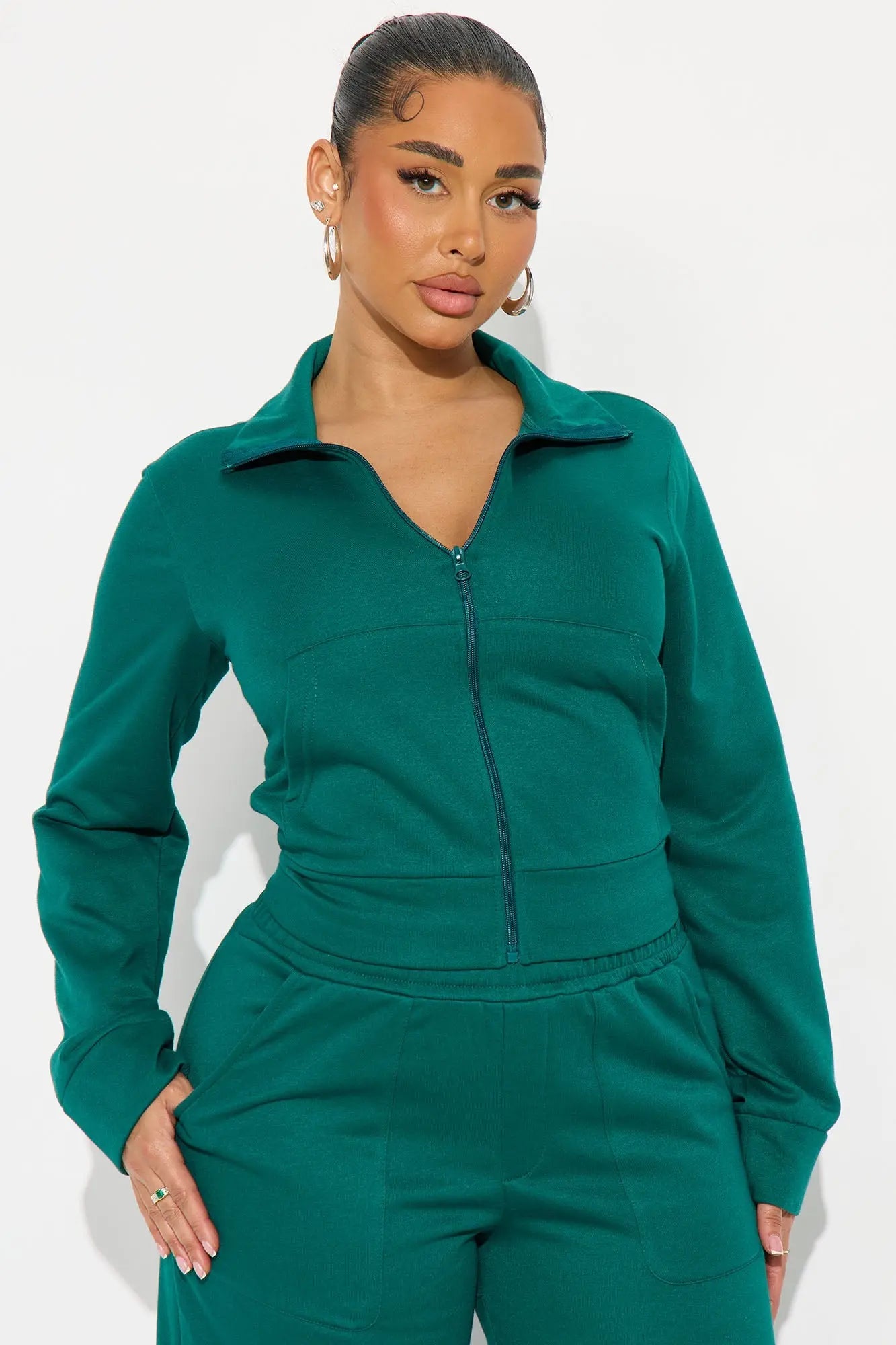 Blake Zip Up Fleece Pant Set - Hunter 