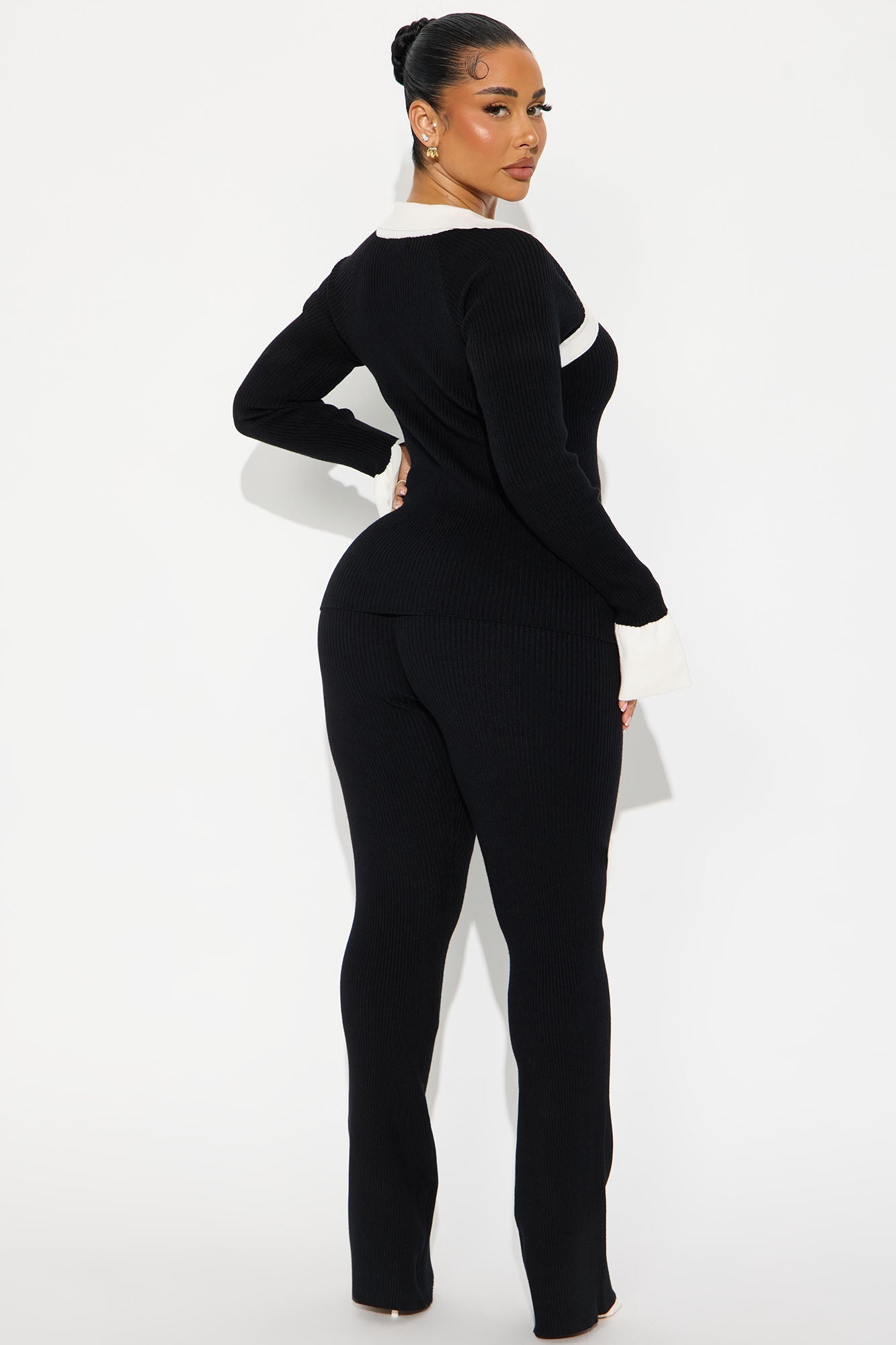 Amara Sweater Pant Set - Black/White 