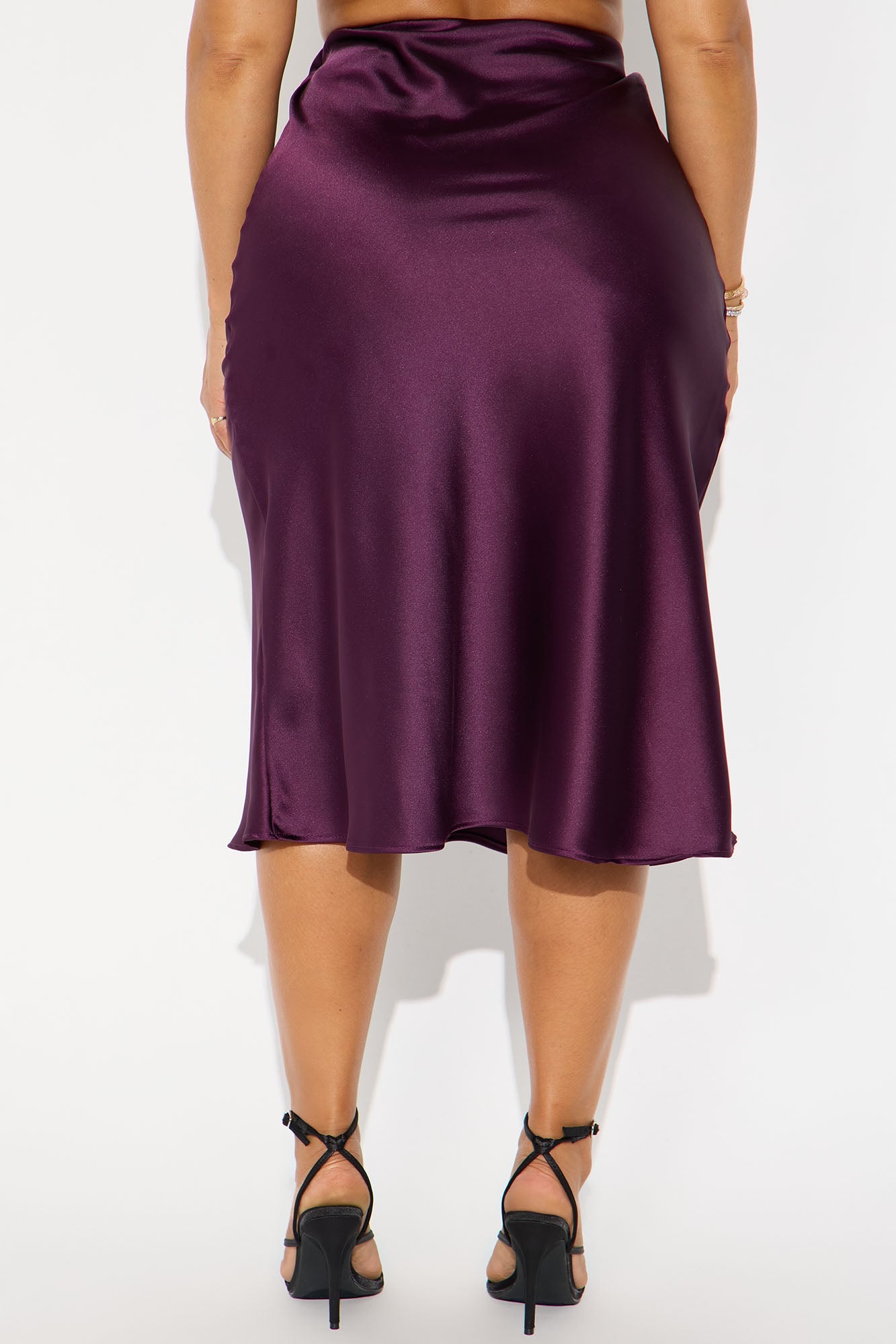 Girls Need Love Satin Midi Skirt - Plum