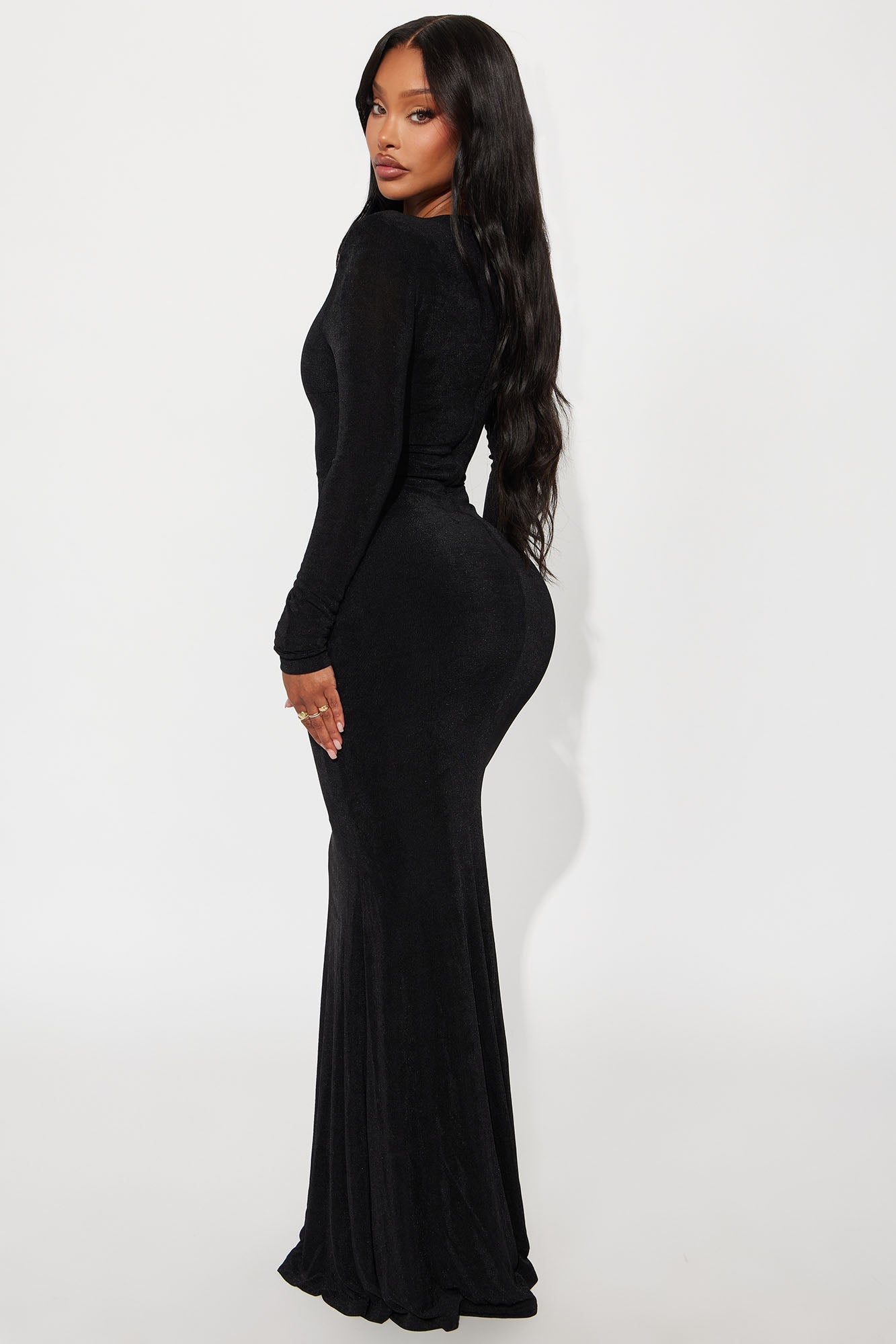 Eyes On Slinky Maxi Dress - Black